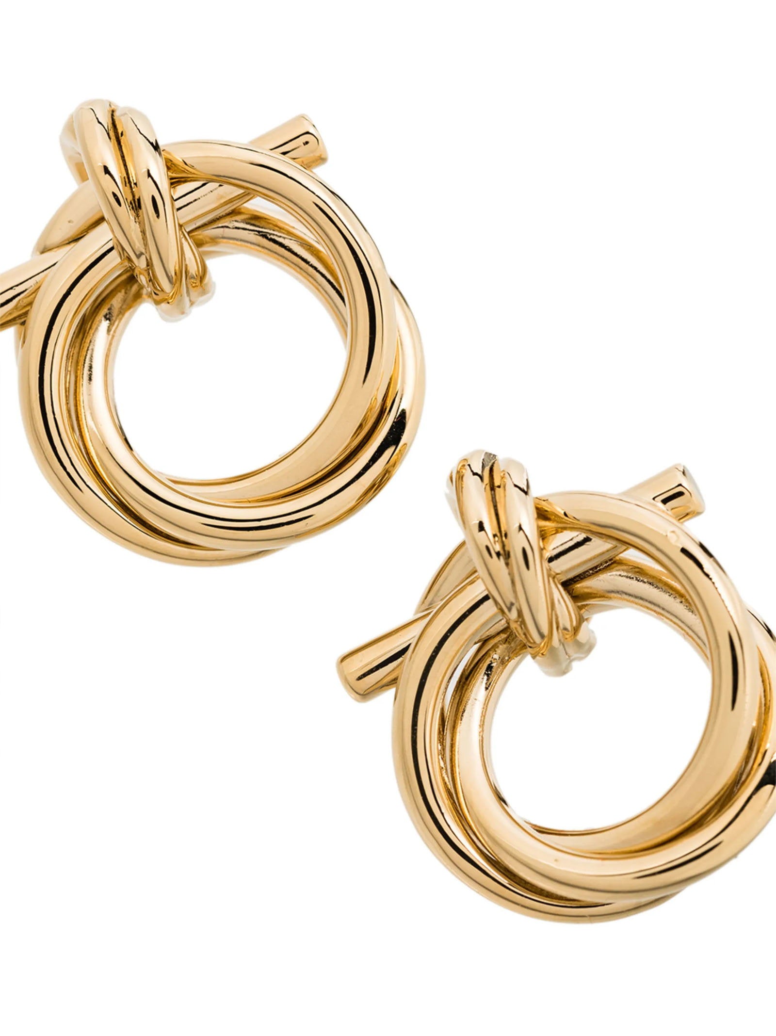 Ferragamo Gancini Torchon Earrings — Gold, view 3