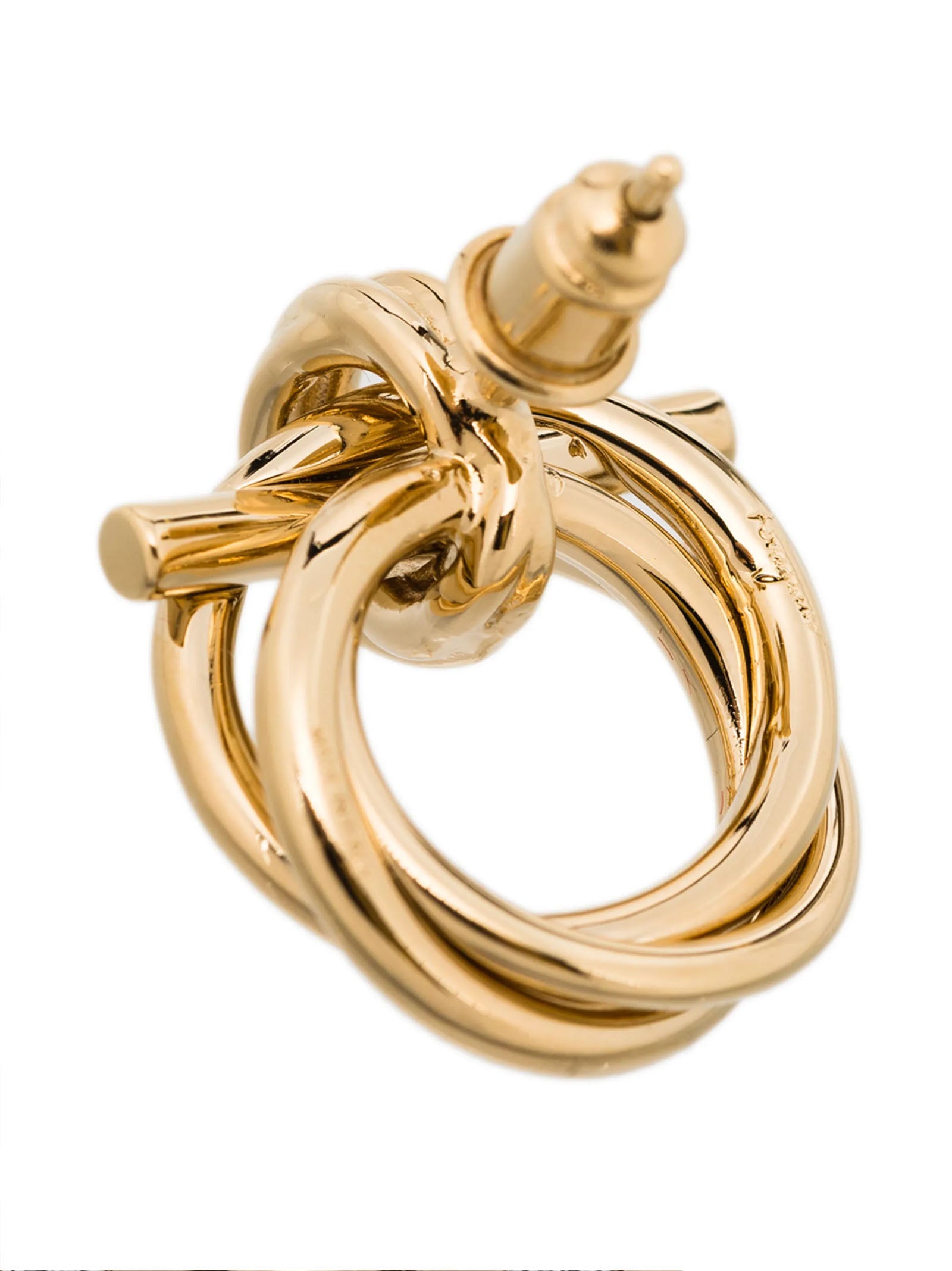 Ferragamo Gancini Torchon Earrings — Gold, view 2