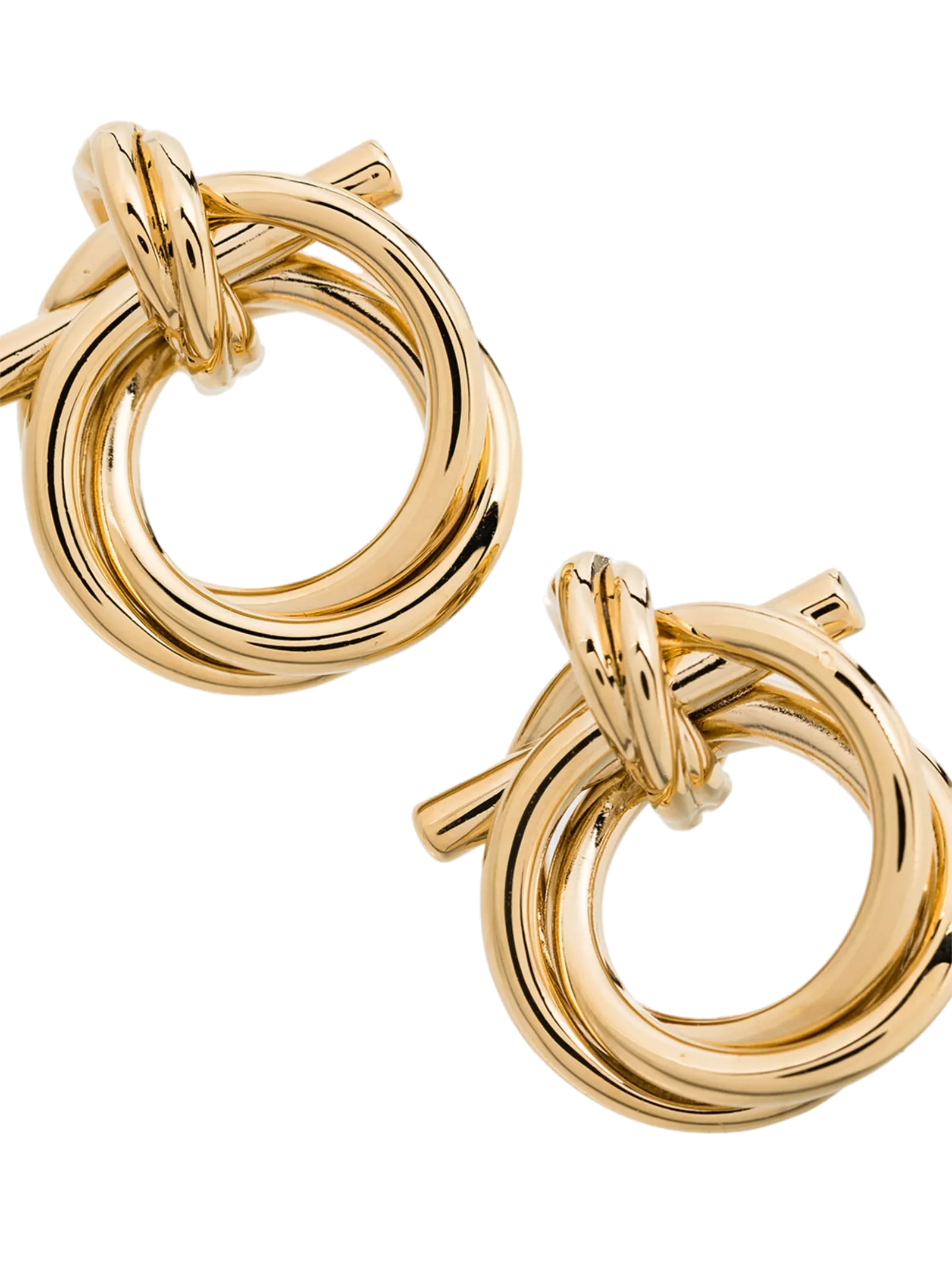 Ferragamo Gancini Torchon Earrings — Gold, view 3