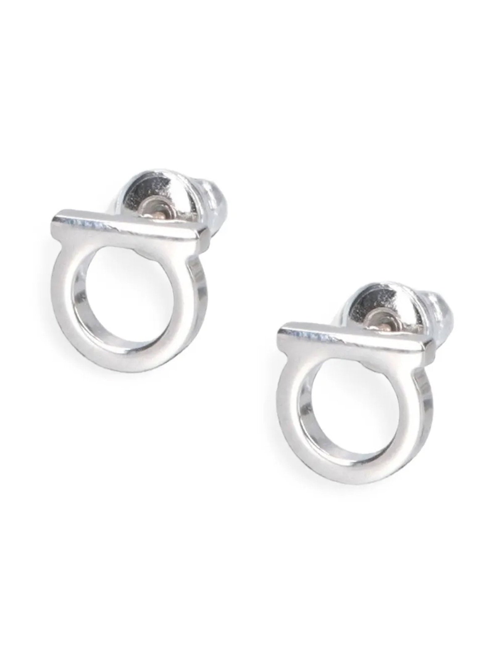 Ferragamo Gancini S Earrings — Silver, view 2