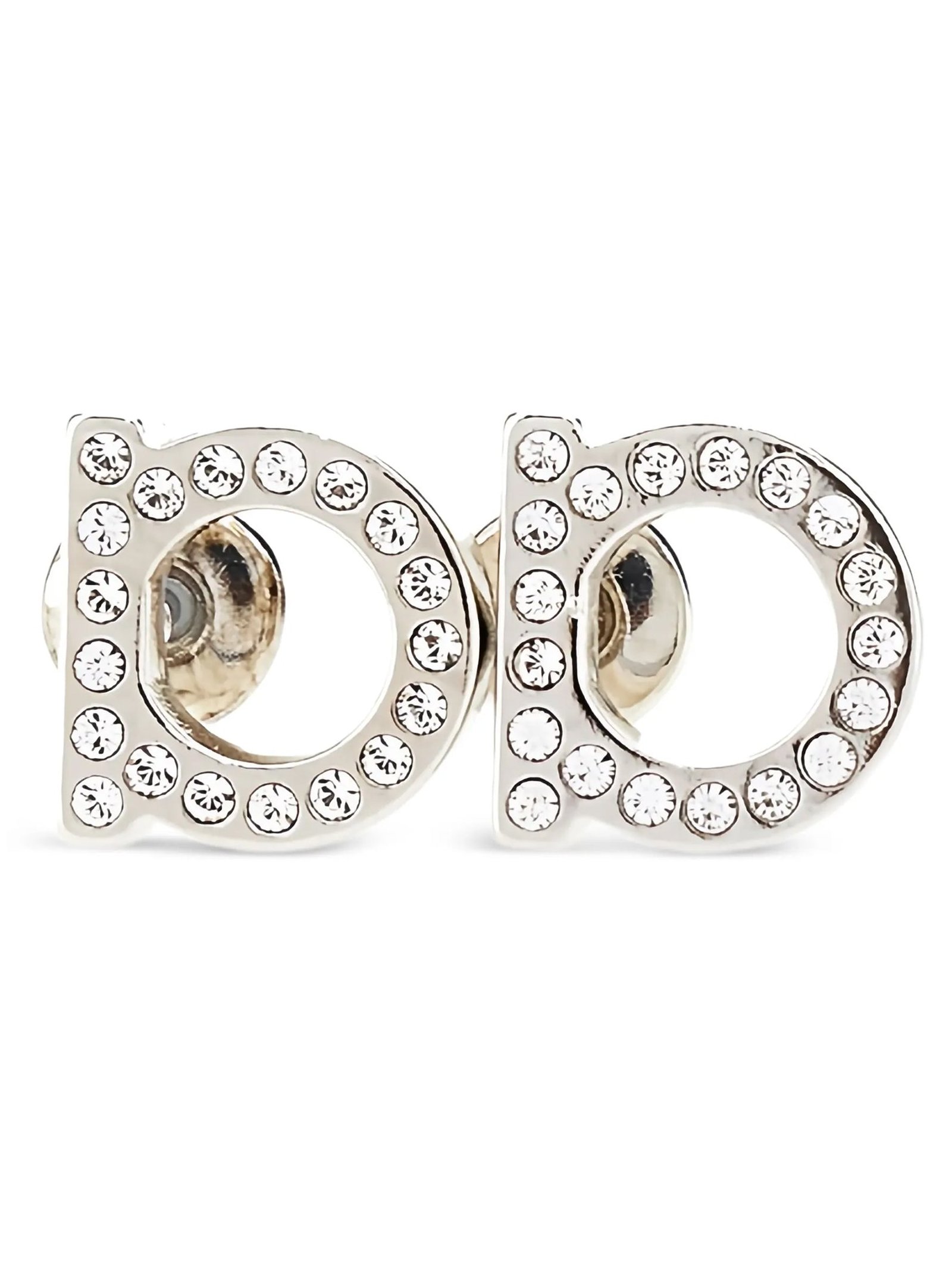 Ferragamo Gancini Cristalli Earrings — Silver by Ferragamo