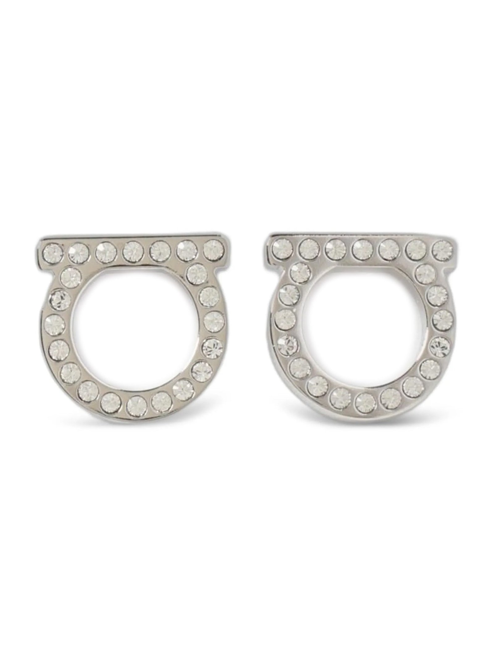 Ferragamo Gancini Crystals Earrings — Silver by Ferragamo