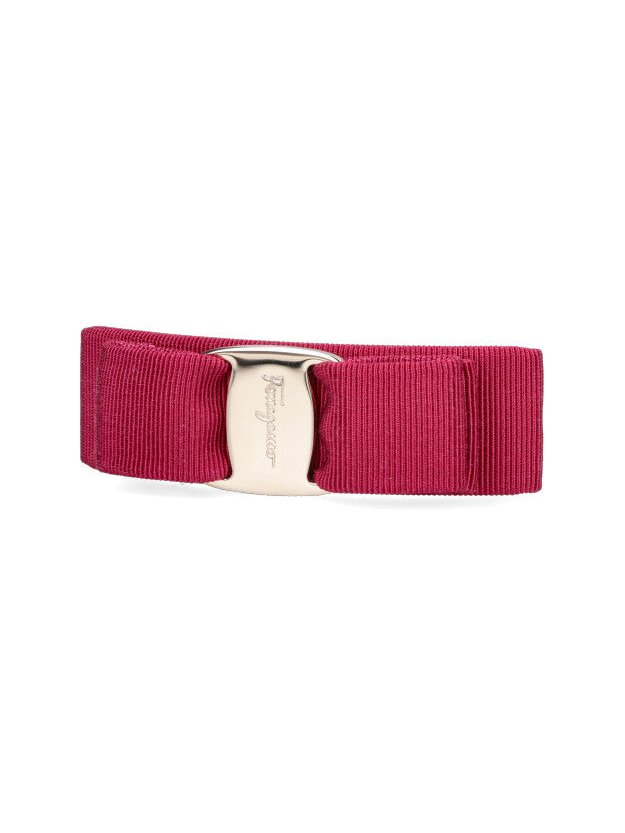 Ferragamo Grosgrain Ribbon Bow Hair Clip — Pink, view 2