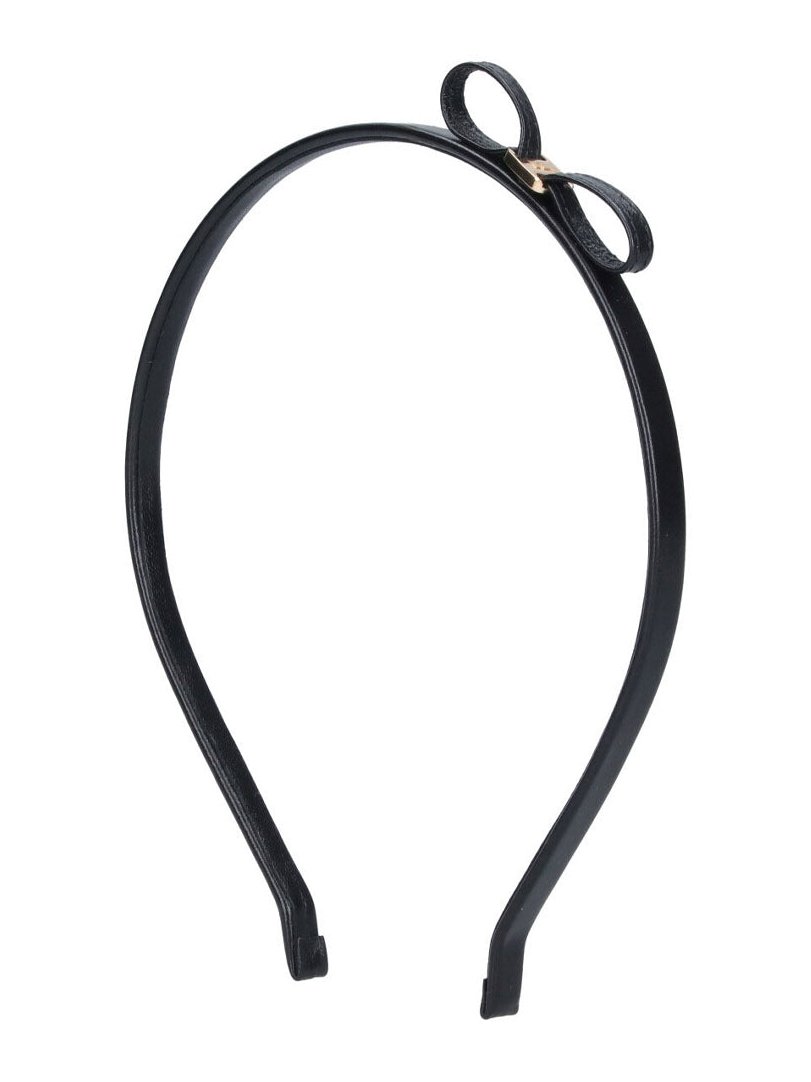 Ferragamo Leather Bow Headband — Black by Ferragamo