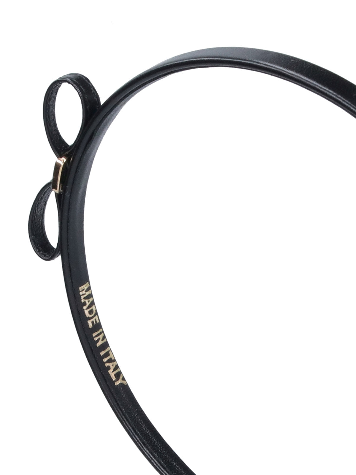Ferragamo Leather Bow Headband — Black, view 2