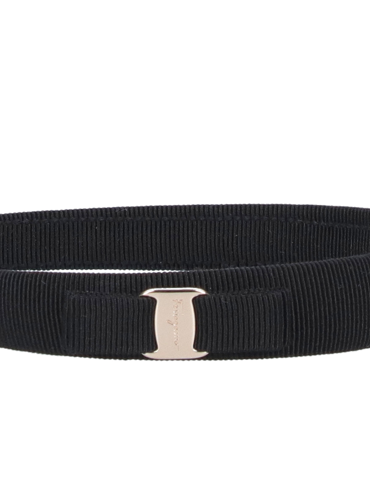 Ferragamo Textured Cotton-Blend Headband — Black, view 2