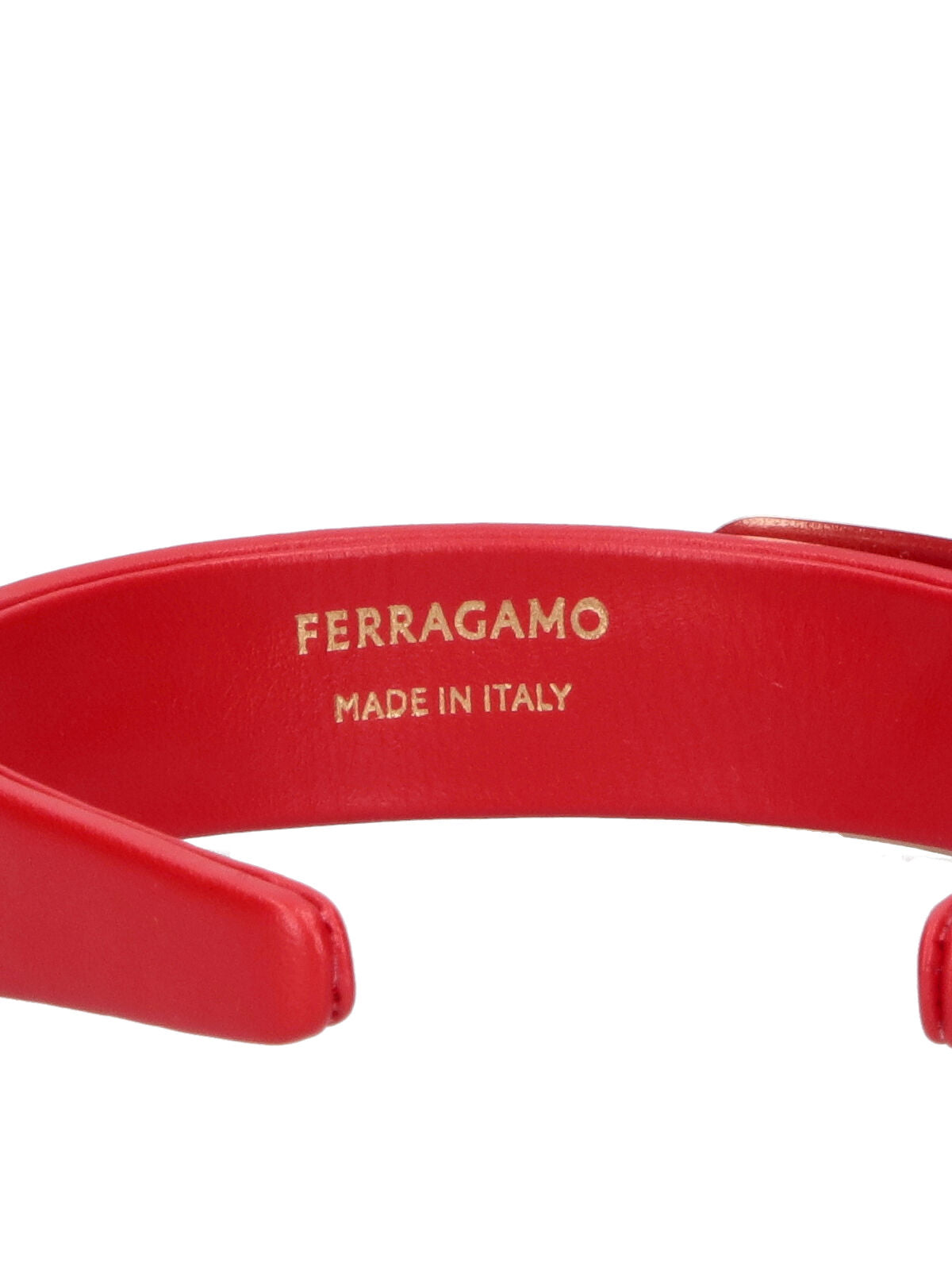 Ferragamo Bow-Detail Leather Headband — Red, view 3