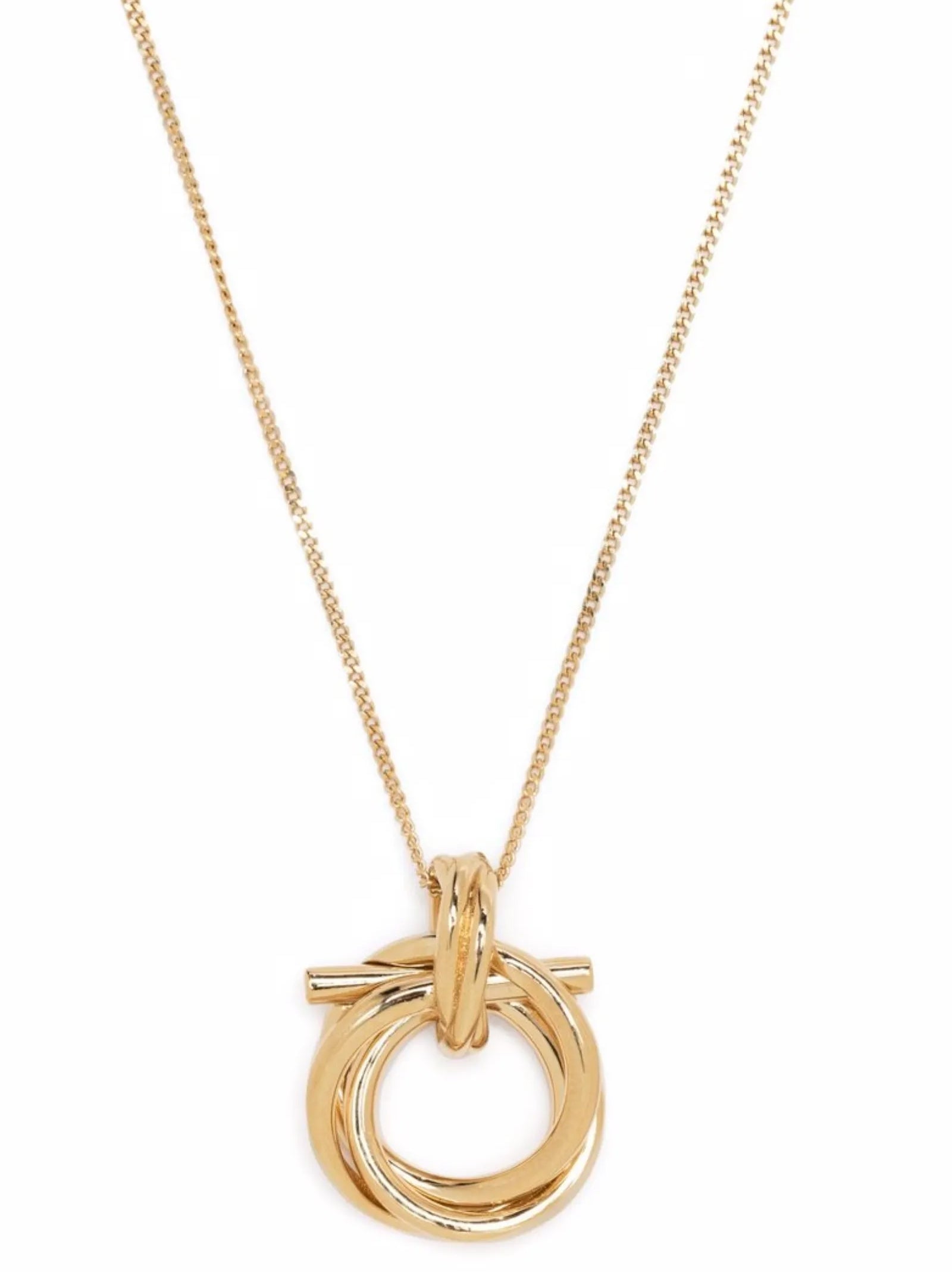 Ferragamo Gancini Torchon Necklace — Gold, view 2