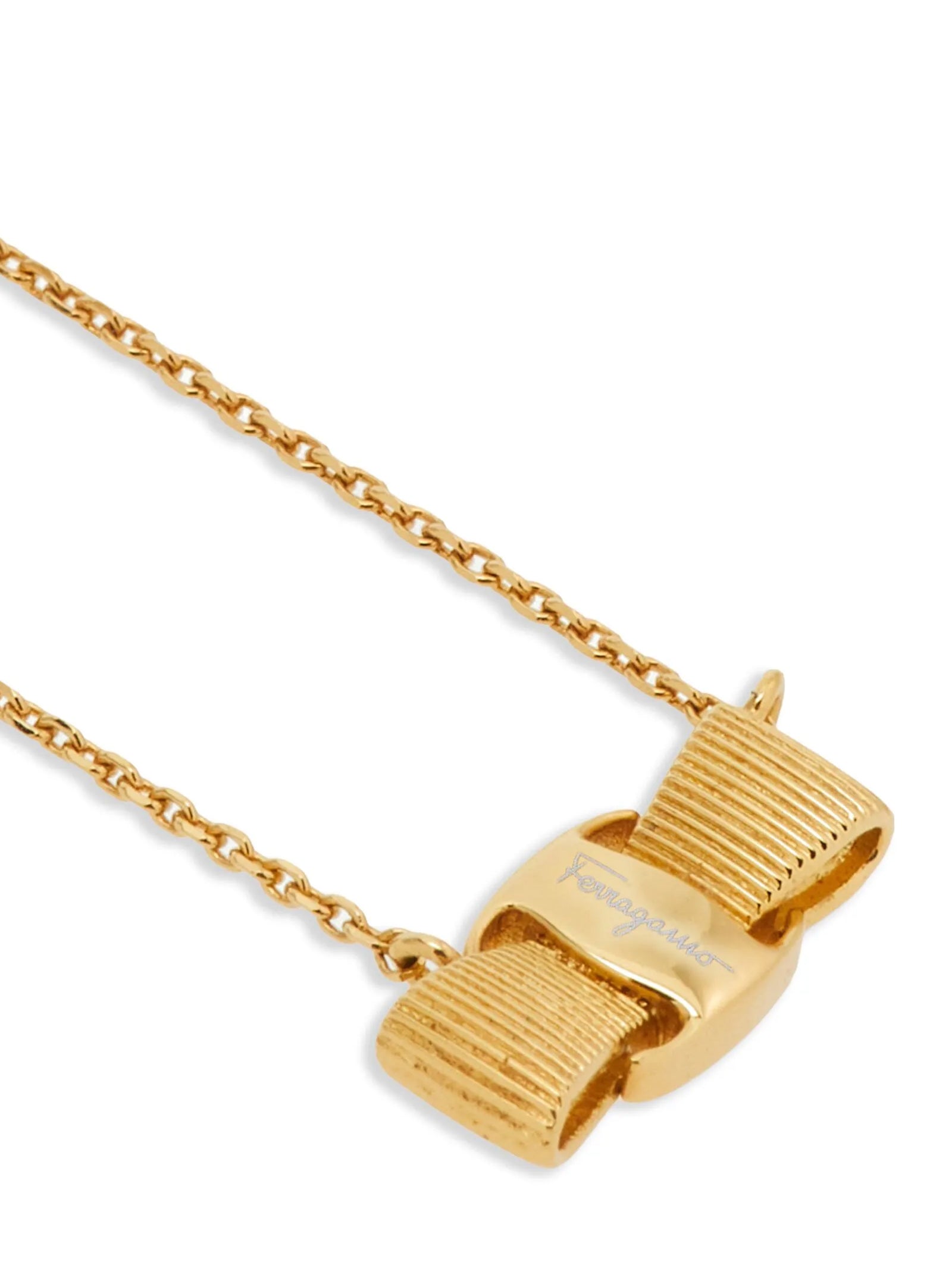 Ferragamo Fiocco Vara Necklace — Gold, view 2