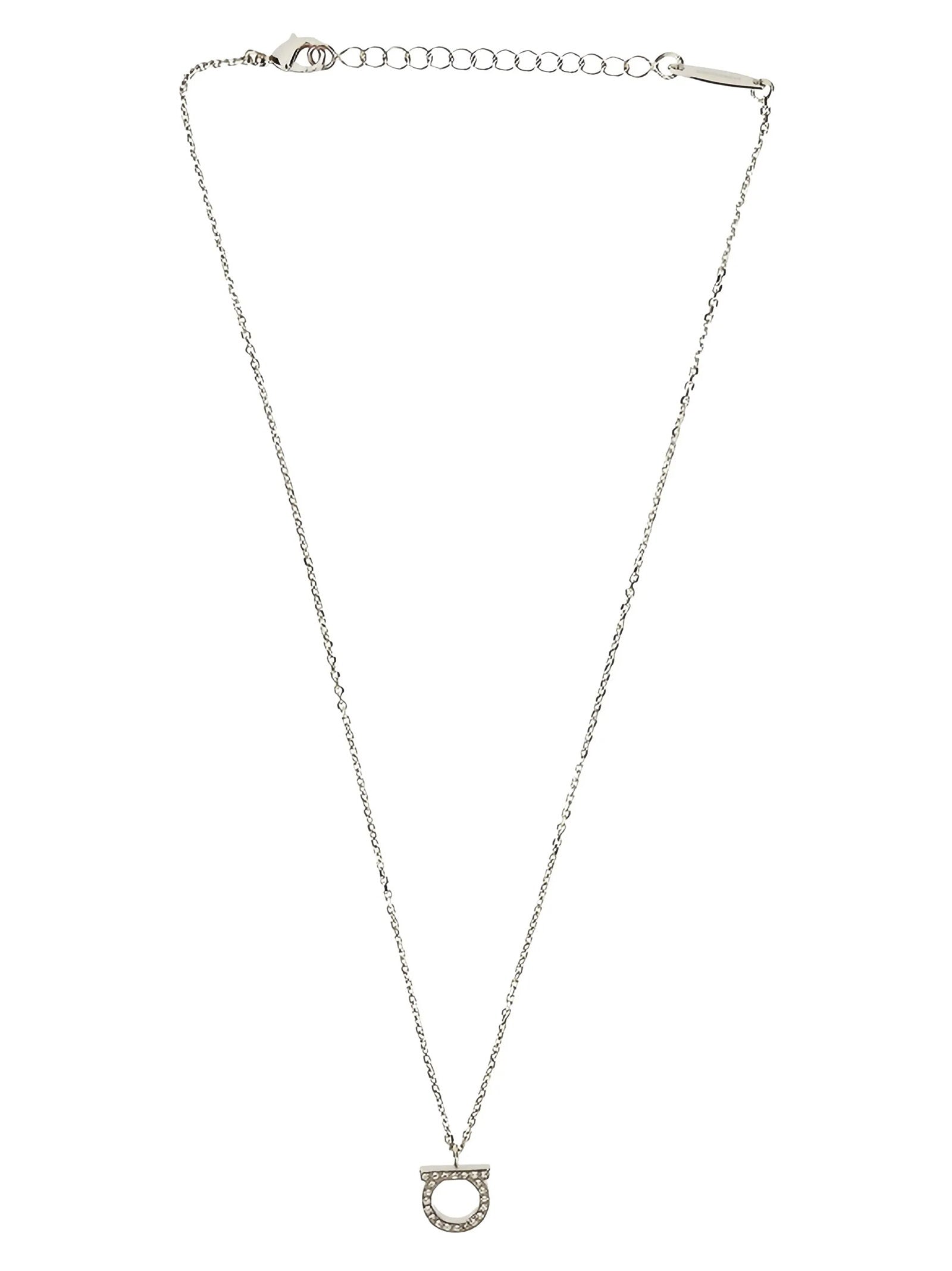 Ferragamo Gancini Strass Necklace — Silver by Ferragamo