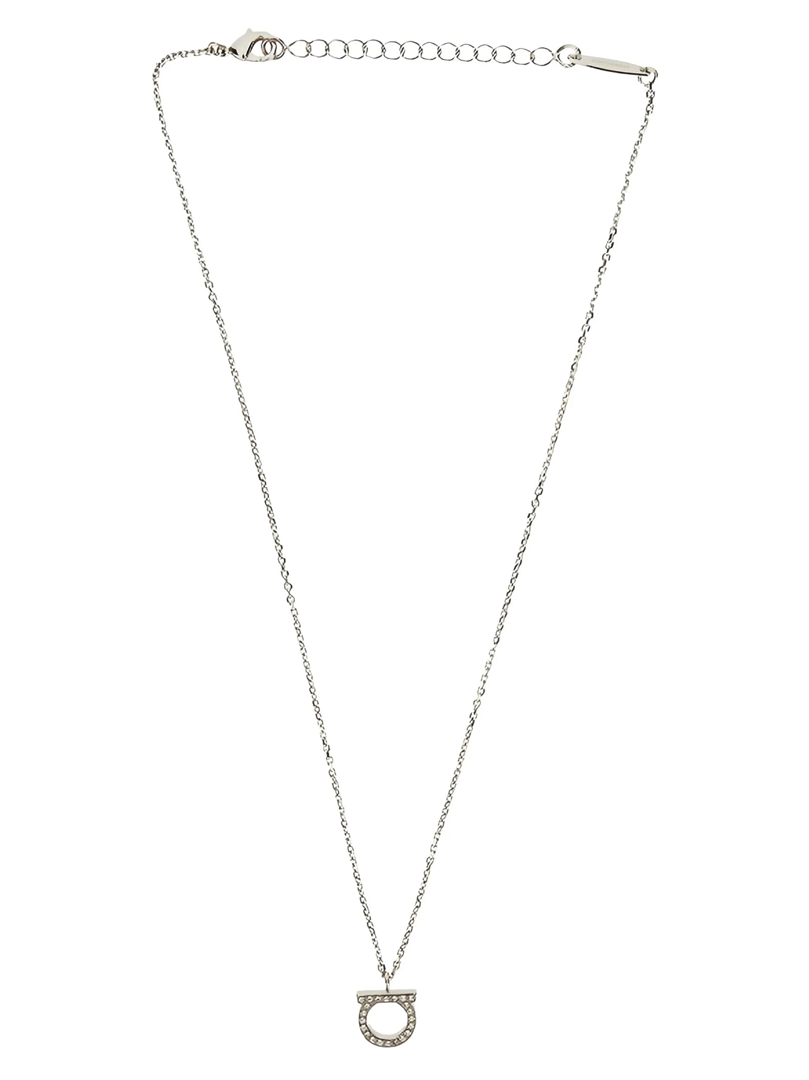 Ferragamo Gancini Strass Necklace — Silver by Ferragamo