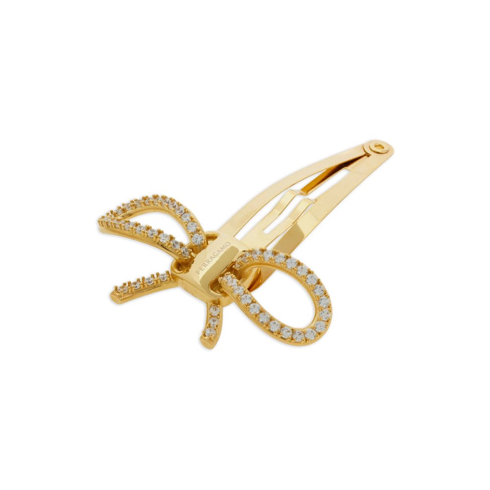 Ferragamo Vara Bow Hair Clip — Gold, view 3