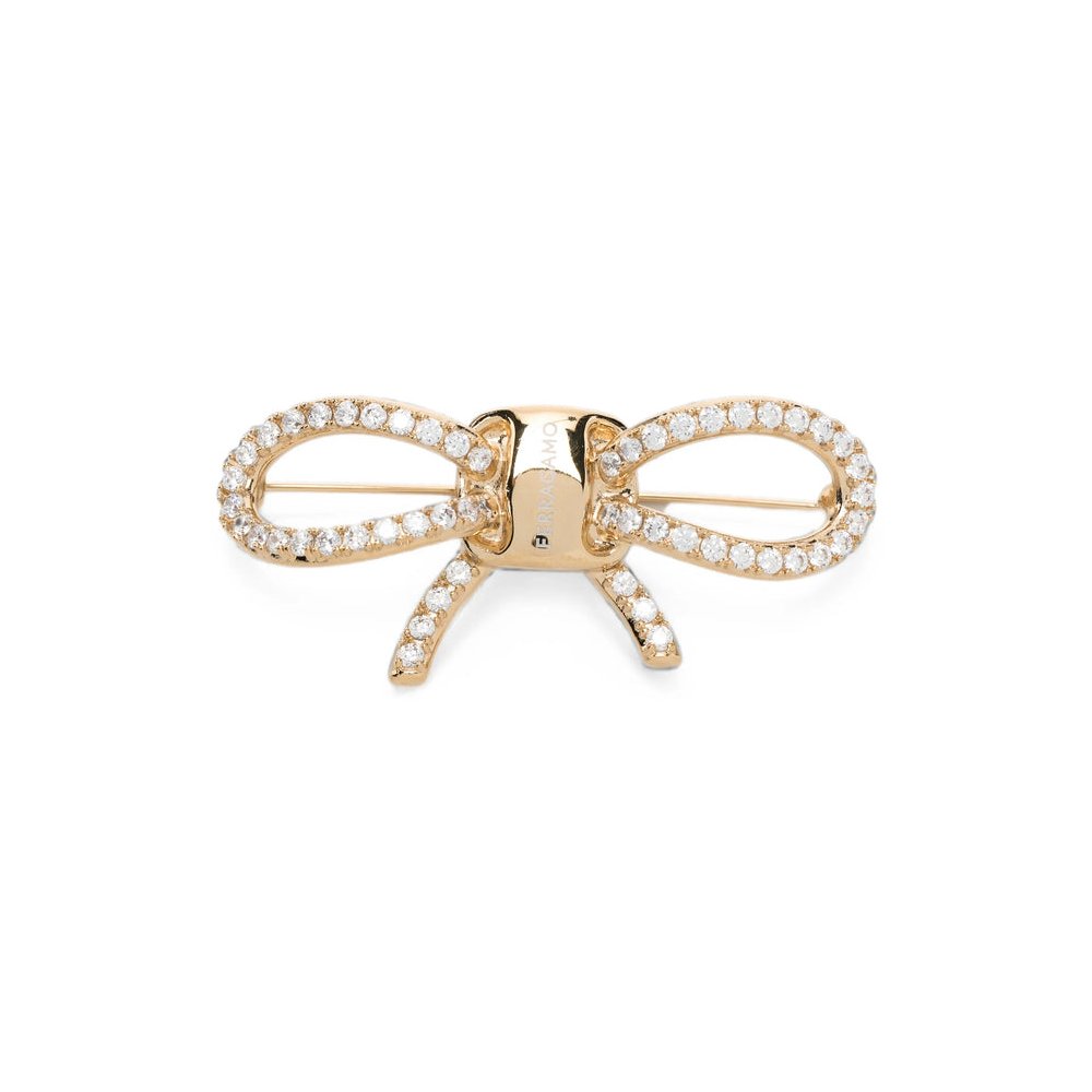 Ferragamo Vara Brooch — Gold by Ferragamo