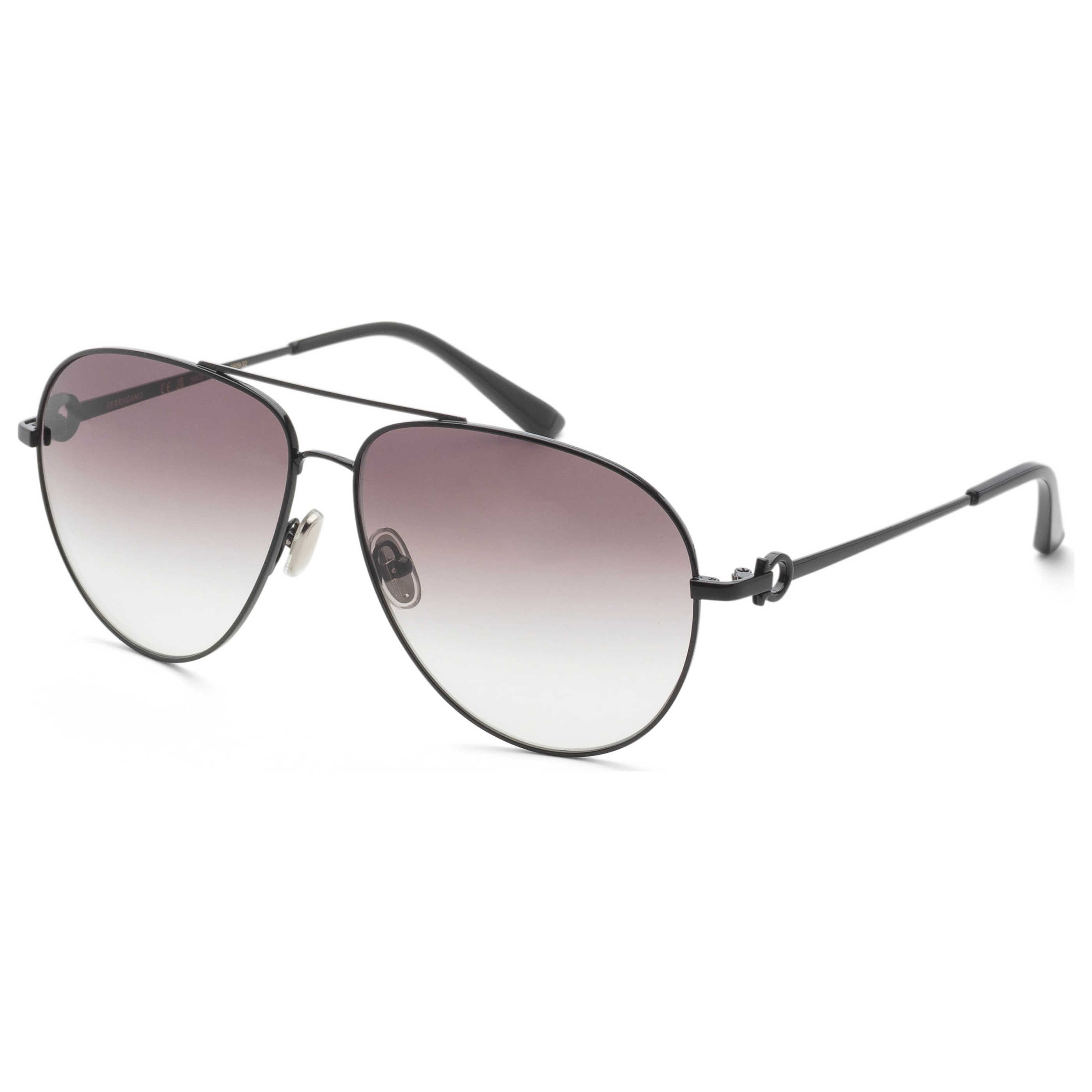 Ferragamo SF269S00161 Gradient-Lens Aviator Sunglasses — Black by Ferragamo