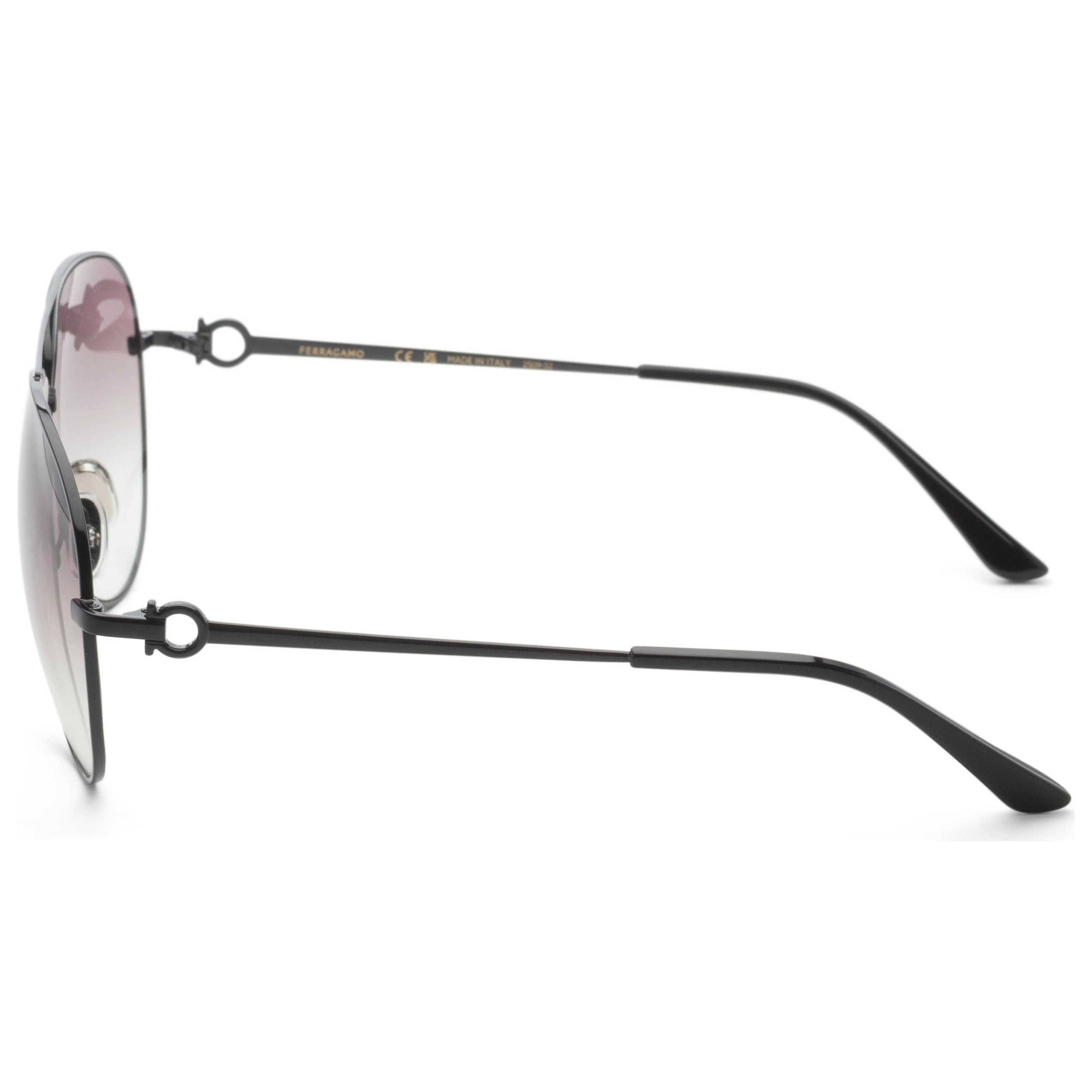 Ferragamo SF269S00161 Gradient-Lens Aviator Sunglasses — Black, view 2