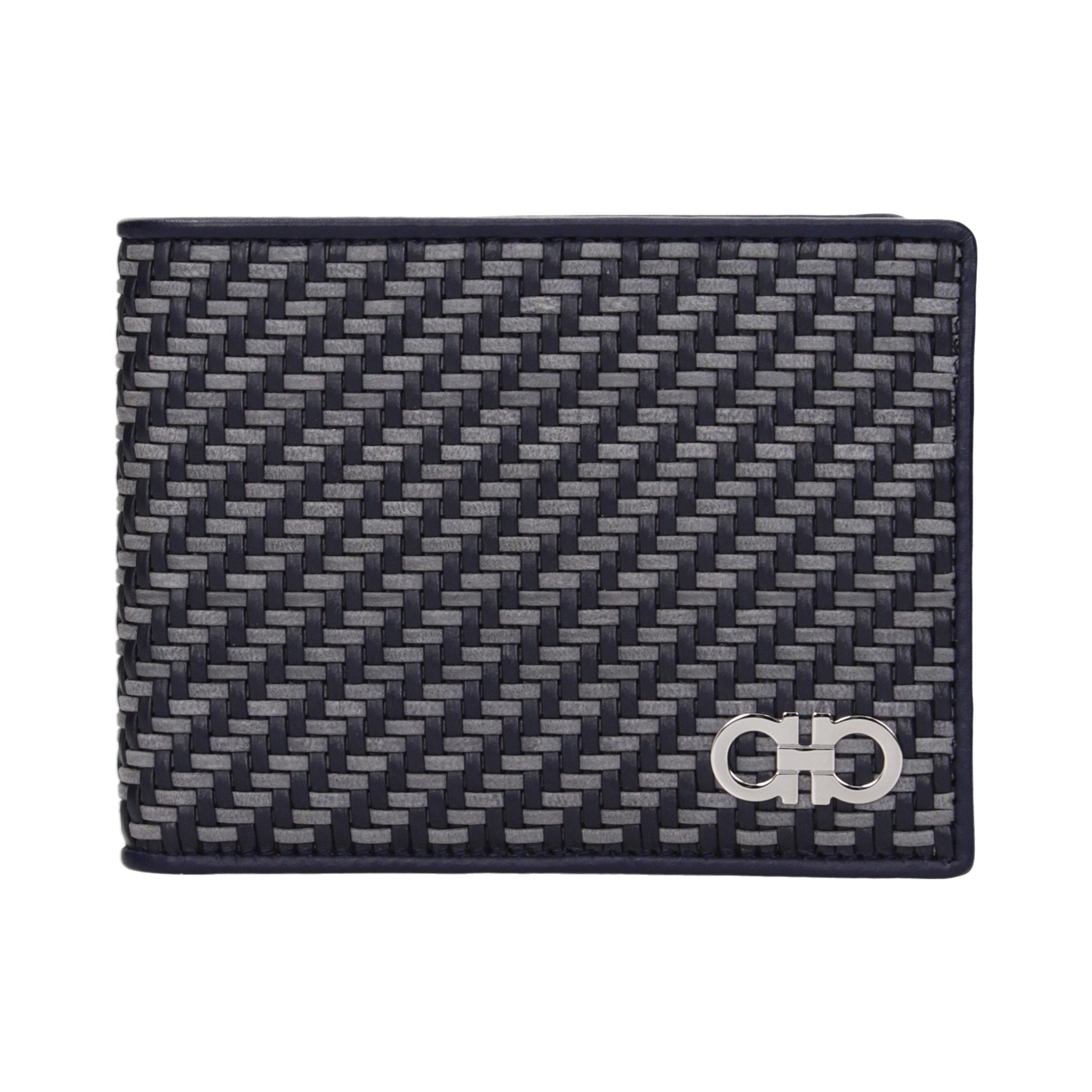 Ferragamo Woven Jacquard Wallet — Navy by Ferragamo