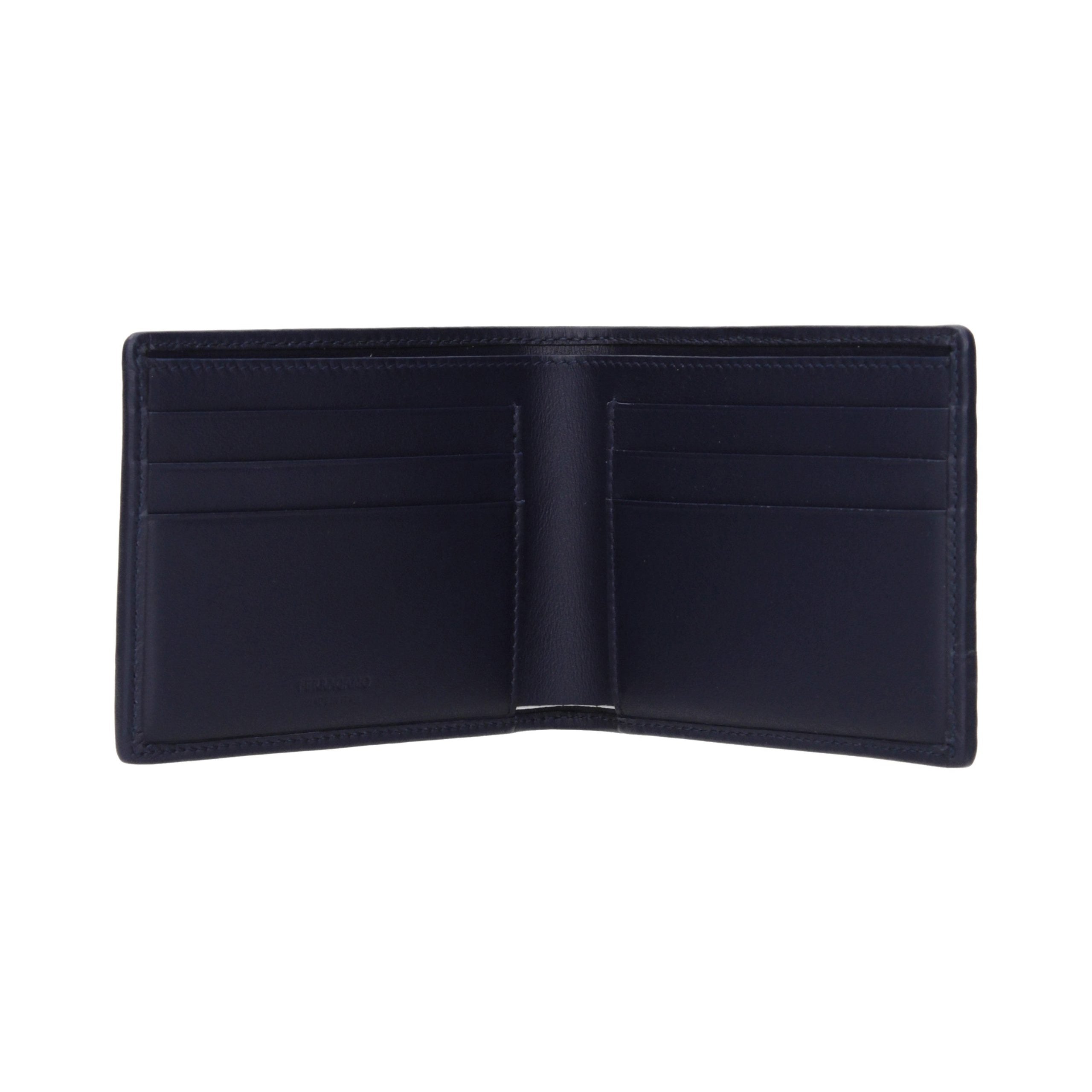 Ferragamo Woven Jacquard Wallet — Navy, view 2