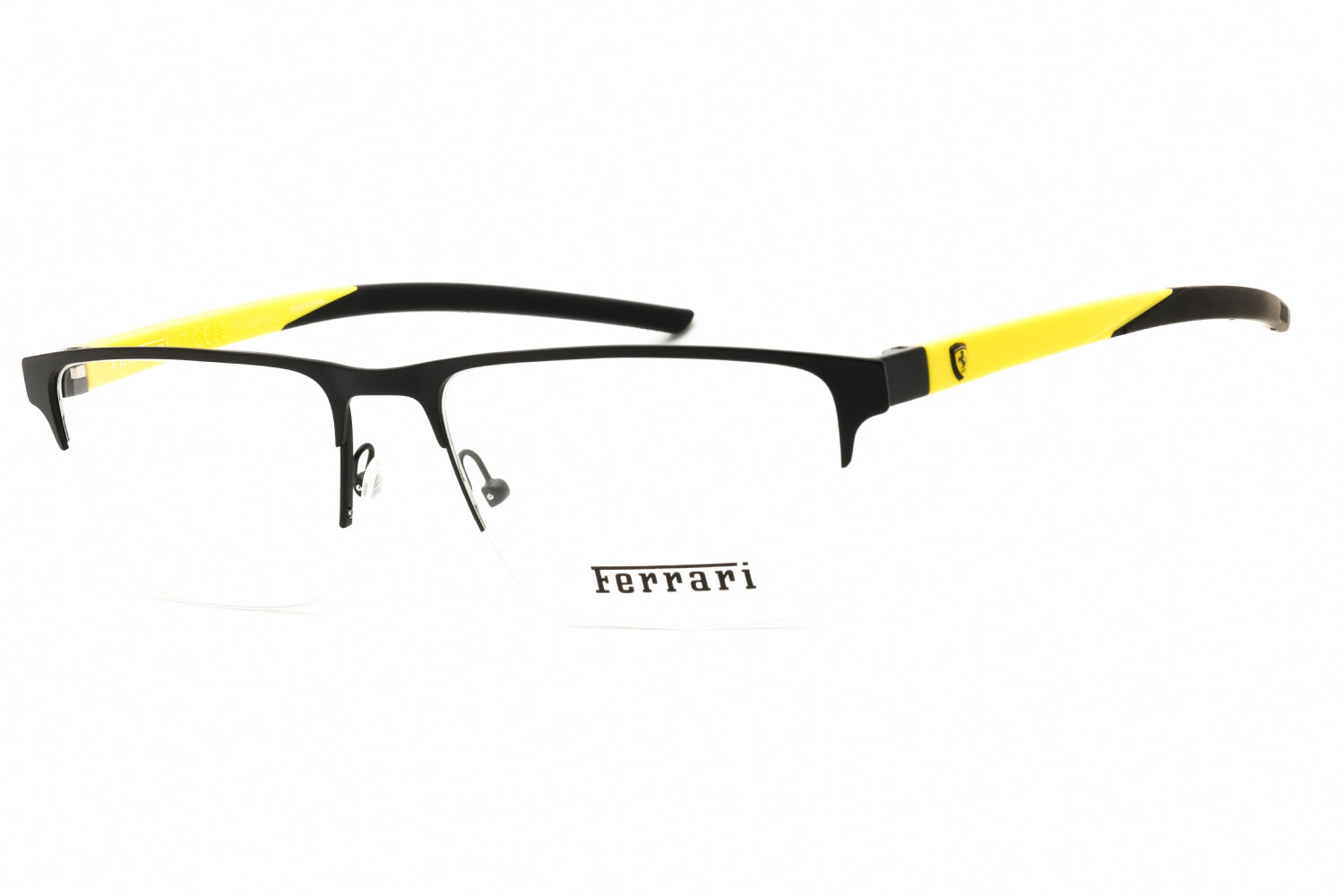 Ferrari 0FZ7001 Metal Frame Rectangular Eyeglasses — Black by Ferrari