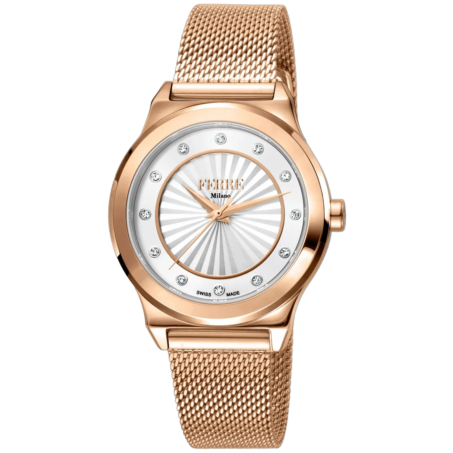 Ferre Milano Mesh Bracelet Watch — Rose gold by Ferre Milano