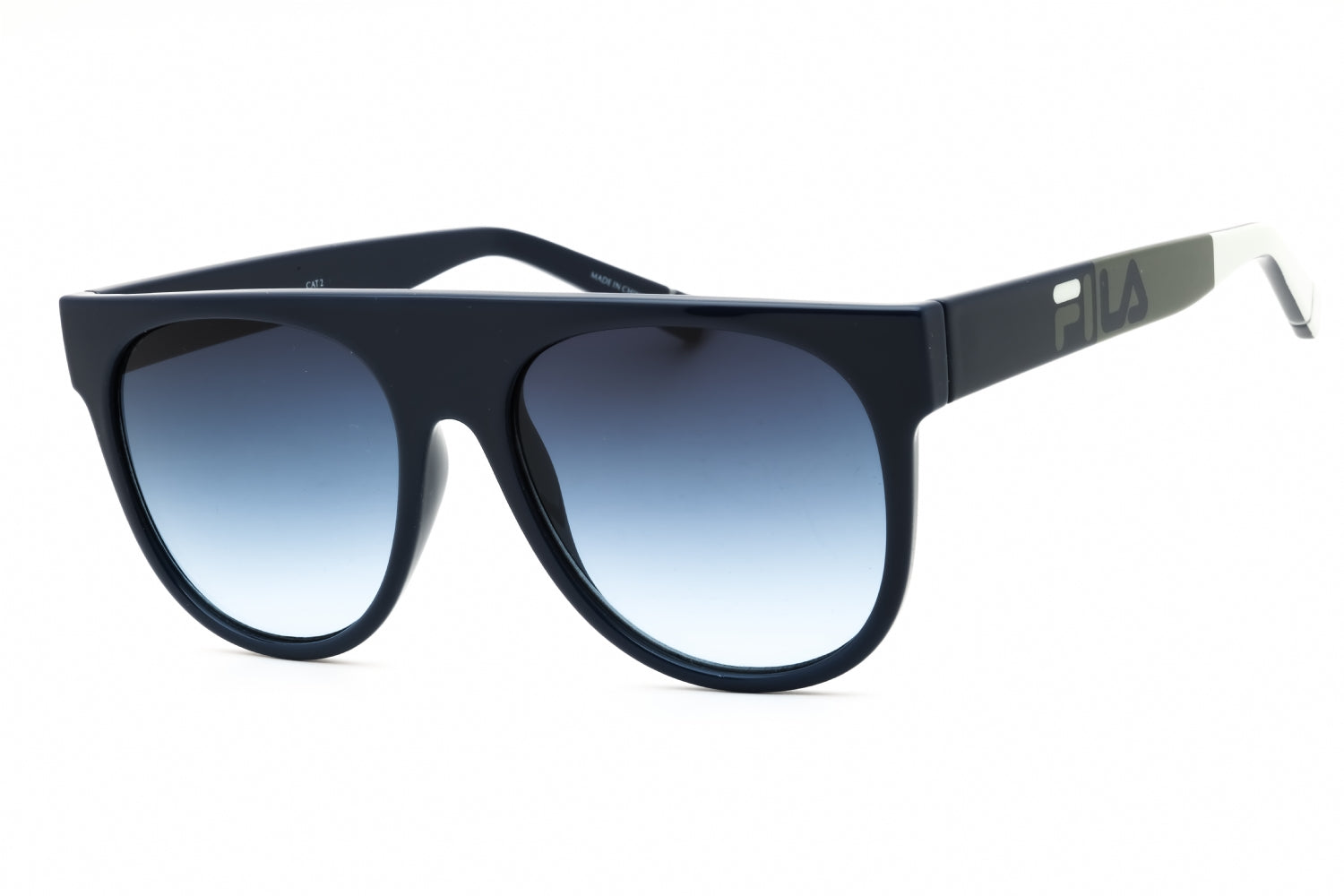 Fila SFI279 Grey Gradient Round Sunglasses — Black by Fila