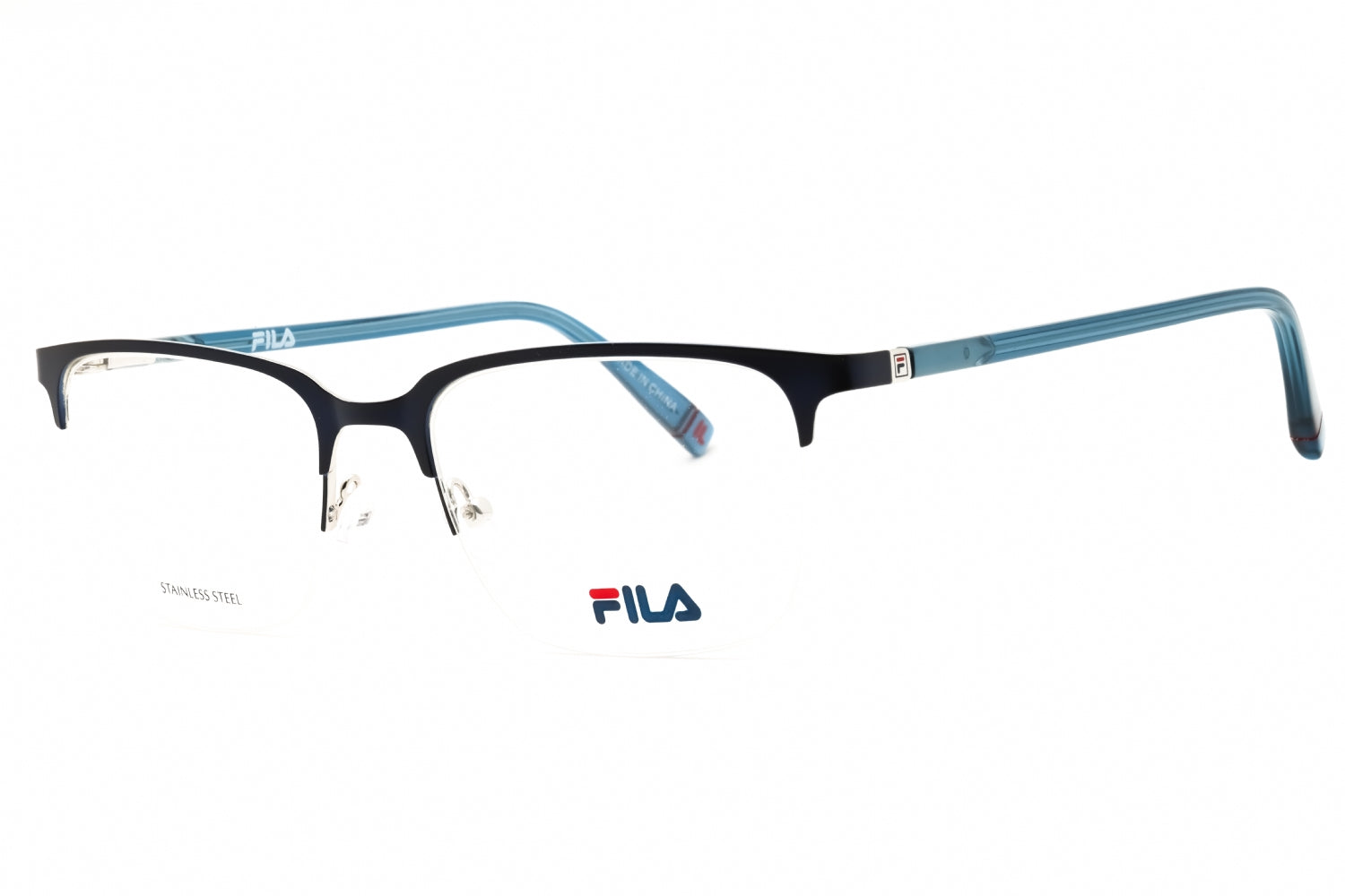 Fila VFI395 Rectangular Acetate-Metal Eyeglasses — Black by Fila