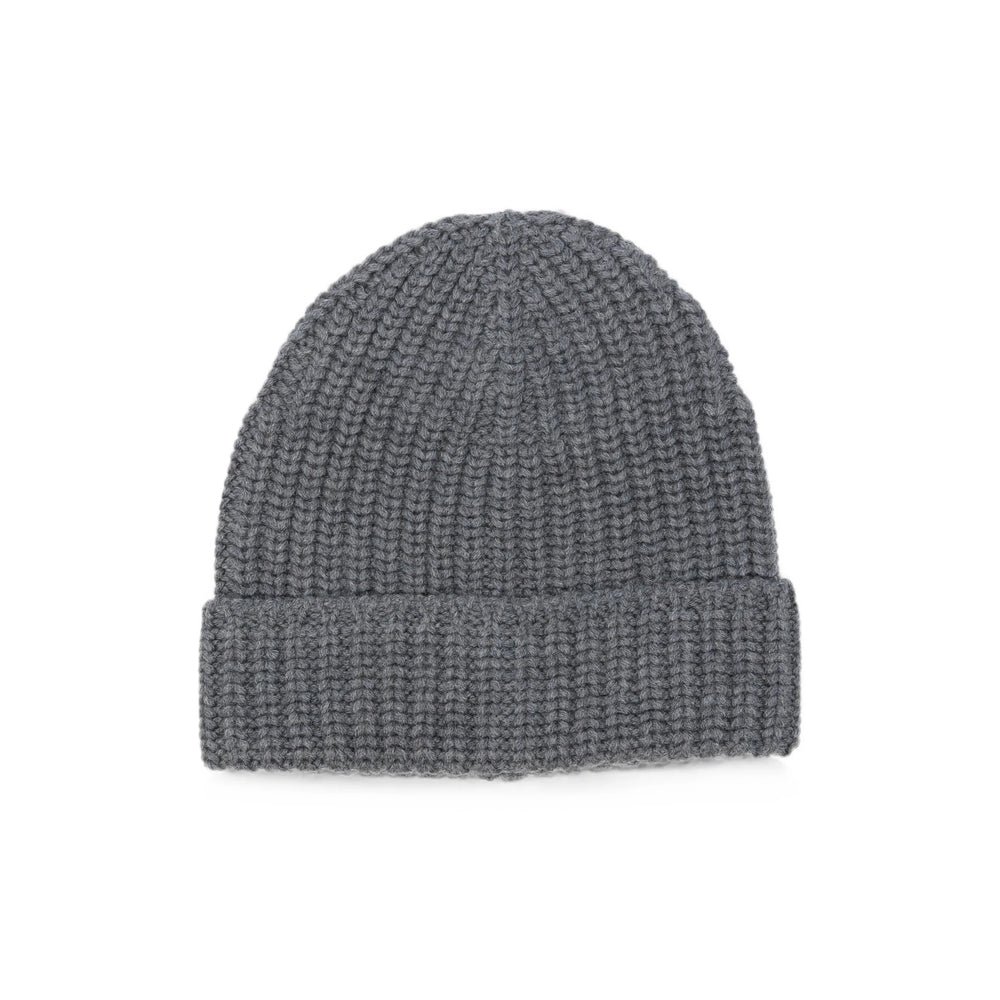 Fileria 10160 Virgin Wool Ribbed Knit Beanie — Gray by Fileria