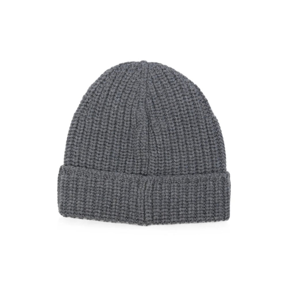 Fileria 10160 Virgin Wool Ribbed Knit Beanie — Gray, view 2
