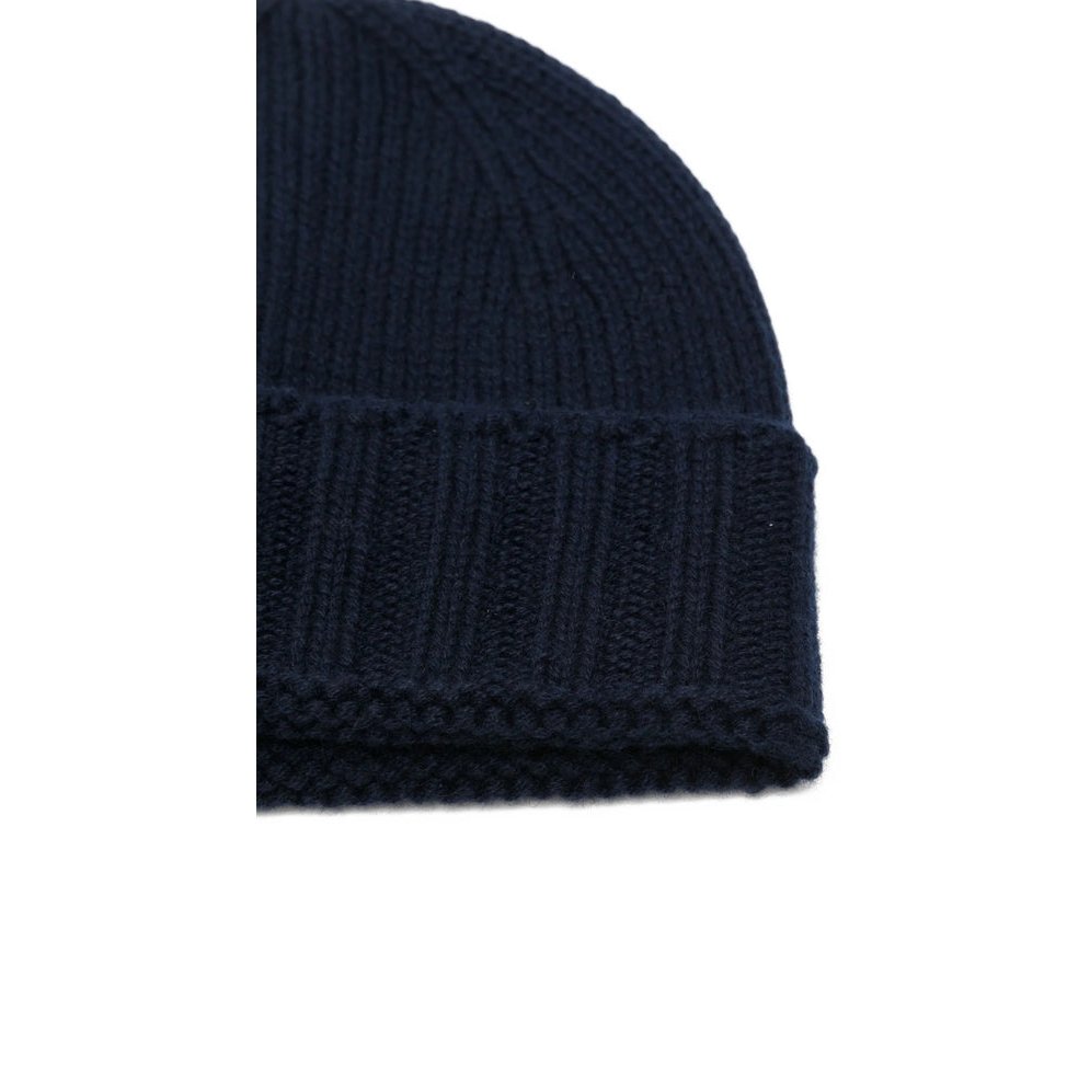 Fileria 10186 Cashmere Ribbed Beanie — Navy, view 2