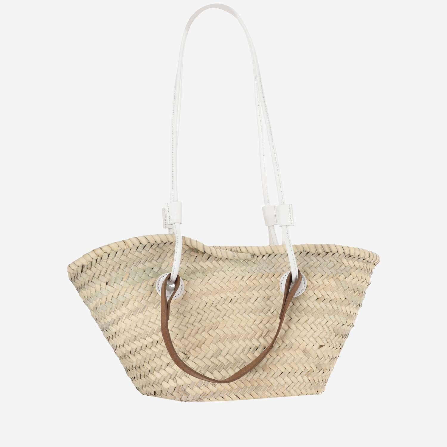 Filippo Catarzi Handcrafted Straw Shoulder Bag — Beige, view 3