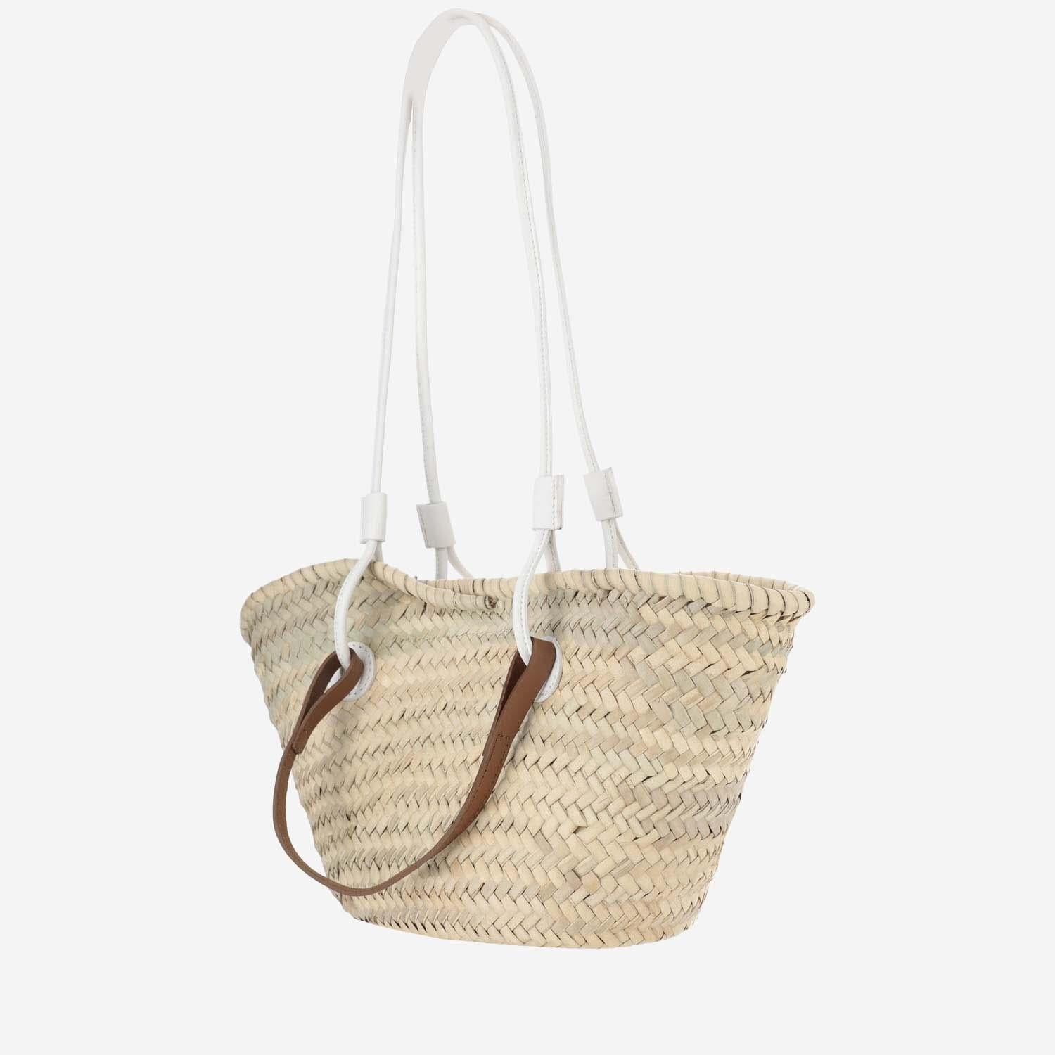 Filippo Catarzi Handcrafted Straw Shoulder Bag — Beige, view 4