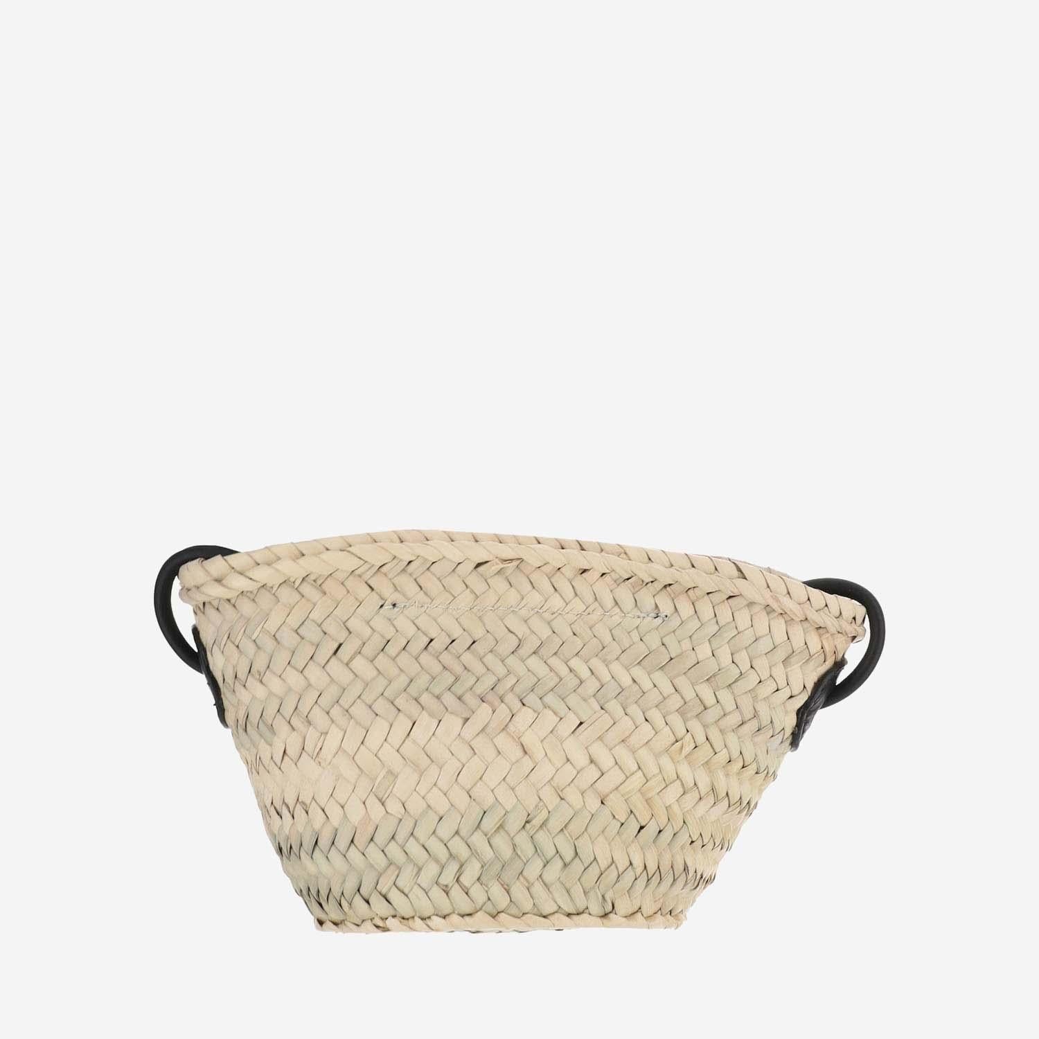 Filippo Catarzi Woven Straw with Leather Logo Shoulder Bag — Beige, view 2