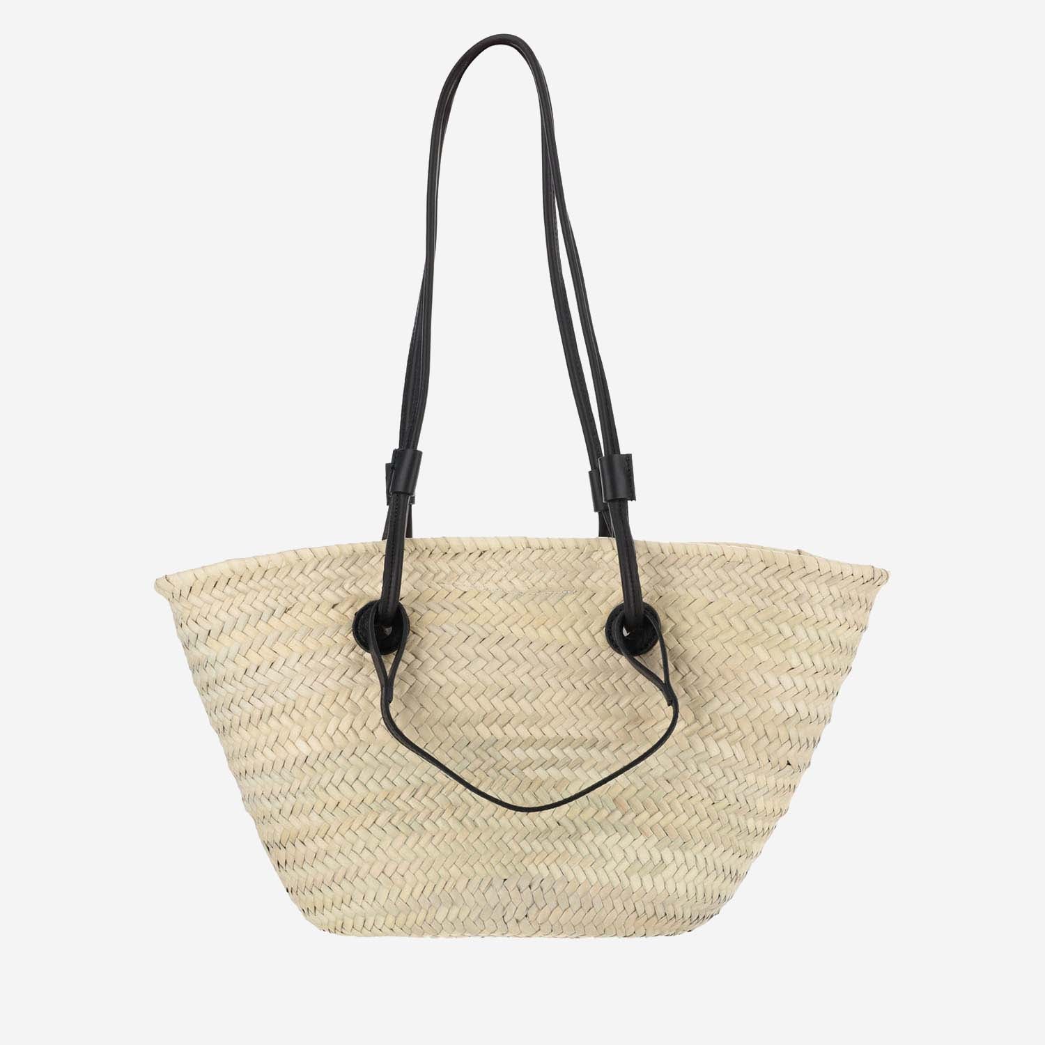 Filippo Catarzi Woven Straw with Leather Accents Tote Bag — Beige, view 2