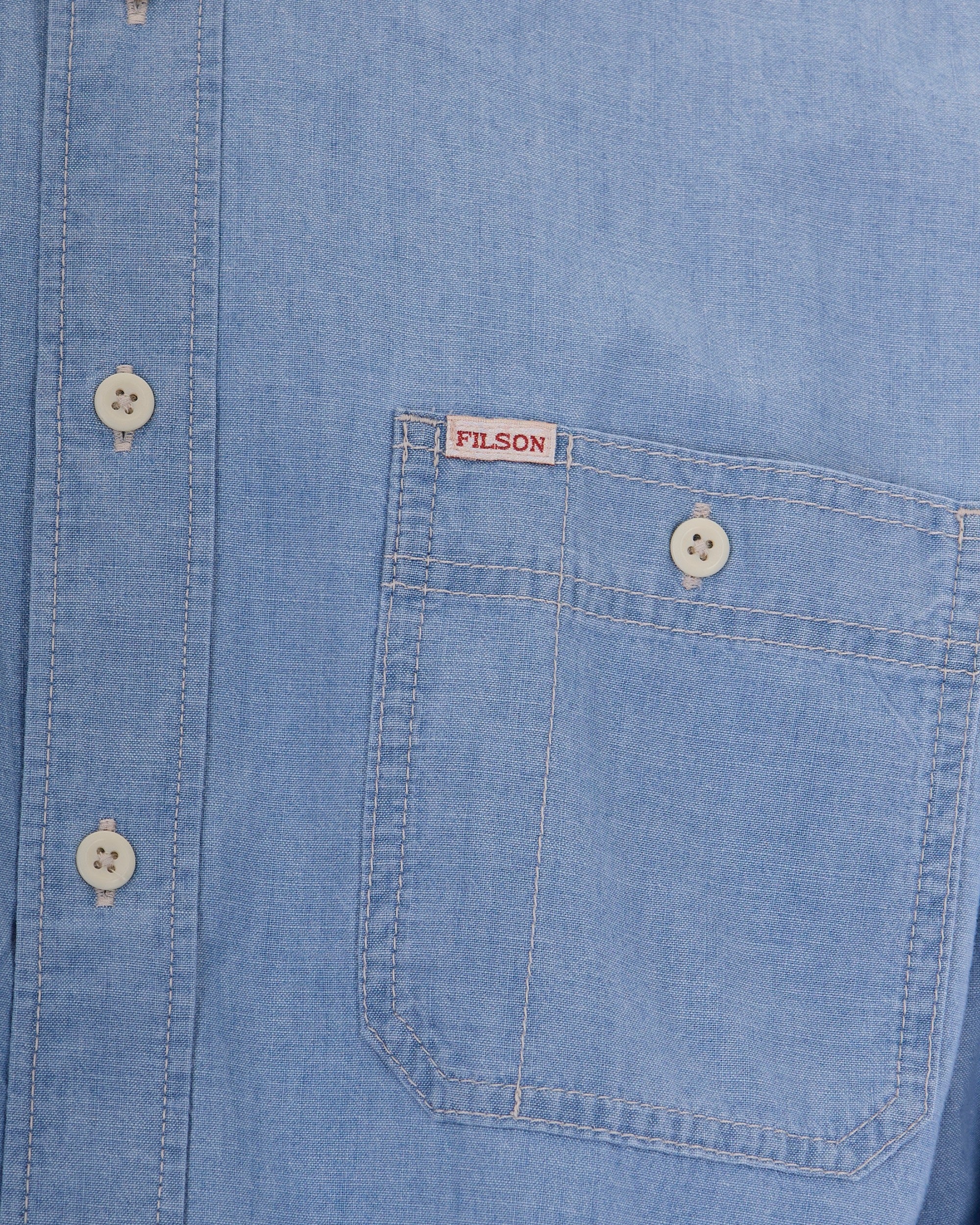 Filson Chambray Cotton Shirt — Blue, view 3
