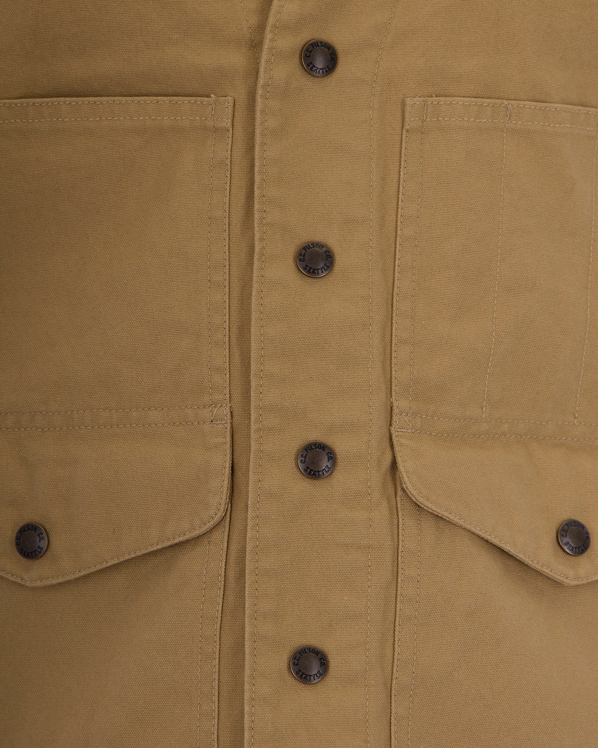 Filson Waxed Cotton Vest — Tan, view 3