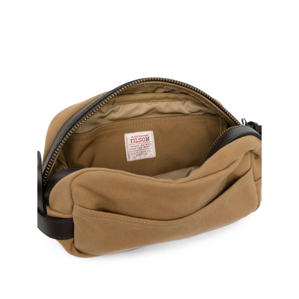Filson Twill and Leather Wash Bag, view 2