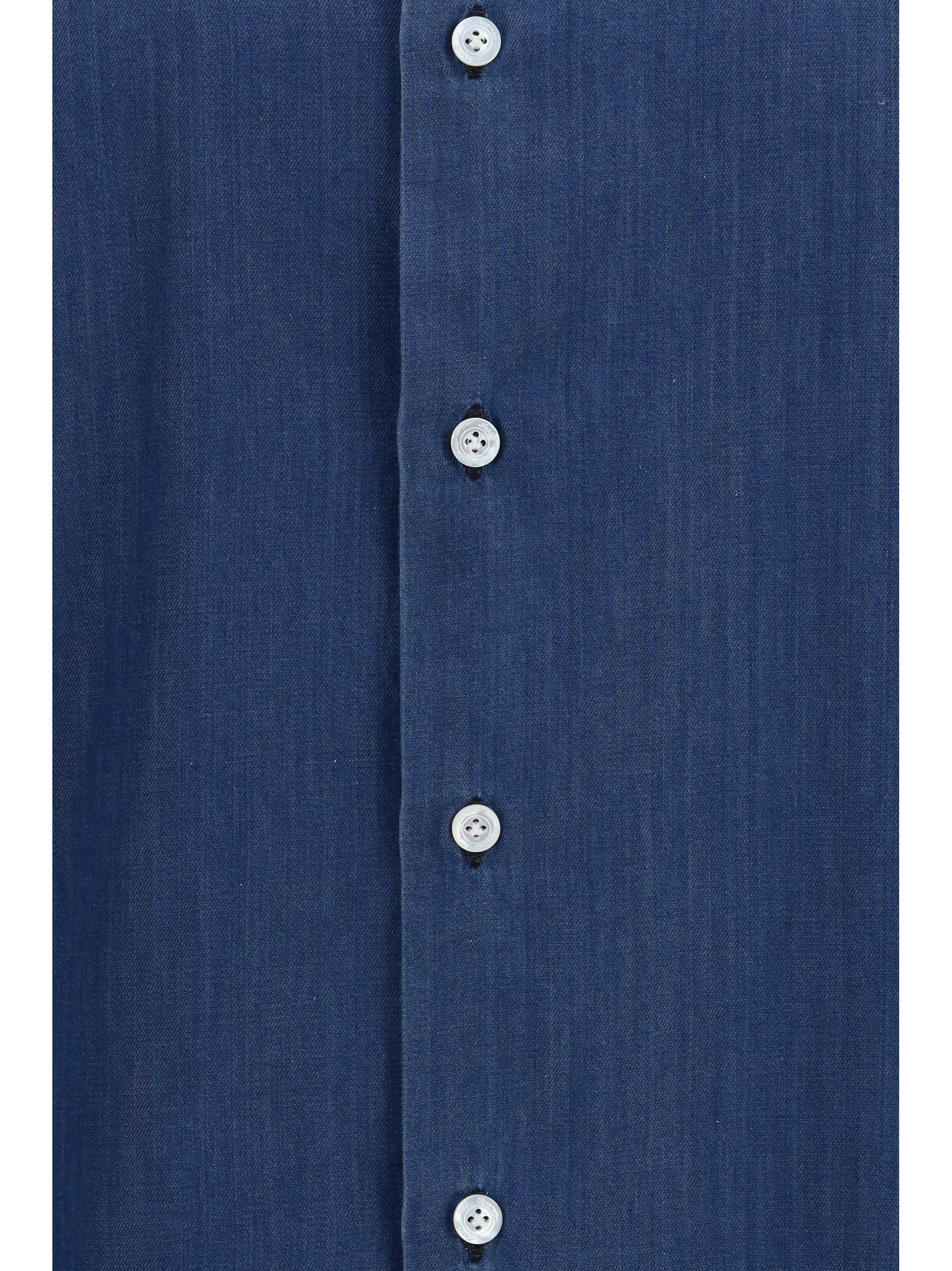 Finamore 1925 Napoli Shirt — Blue, view 2