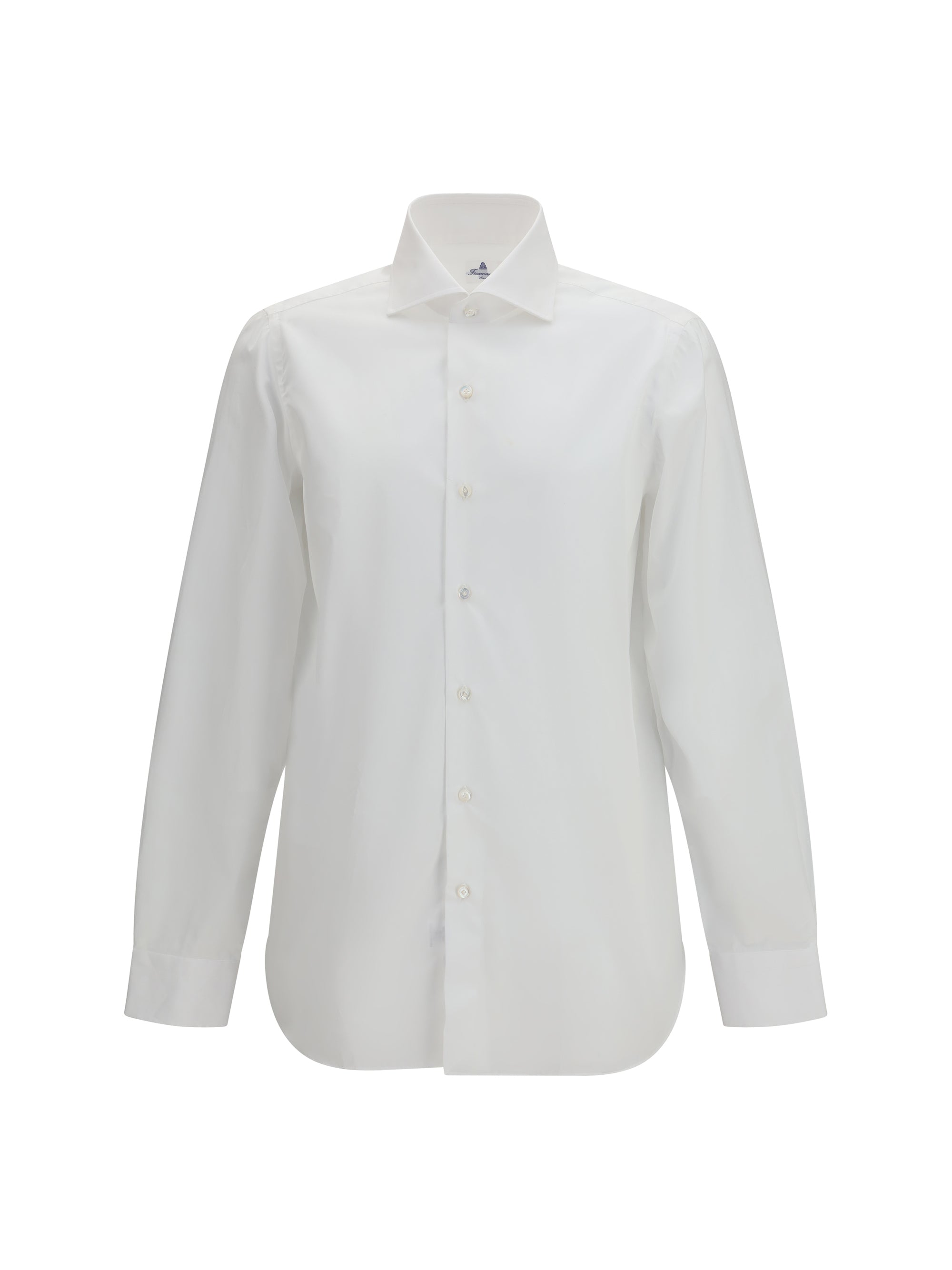 Finamore 1925 Napoli Egyptian Poplin Cotton Shirt — White, view 2