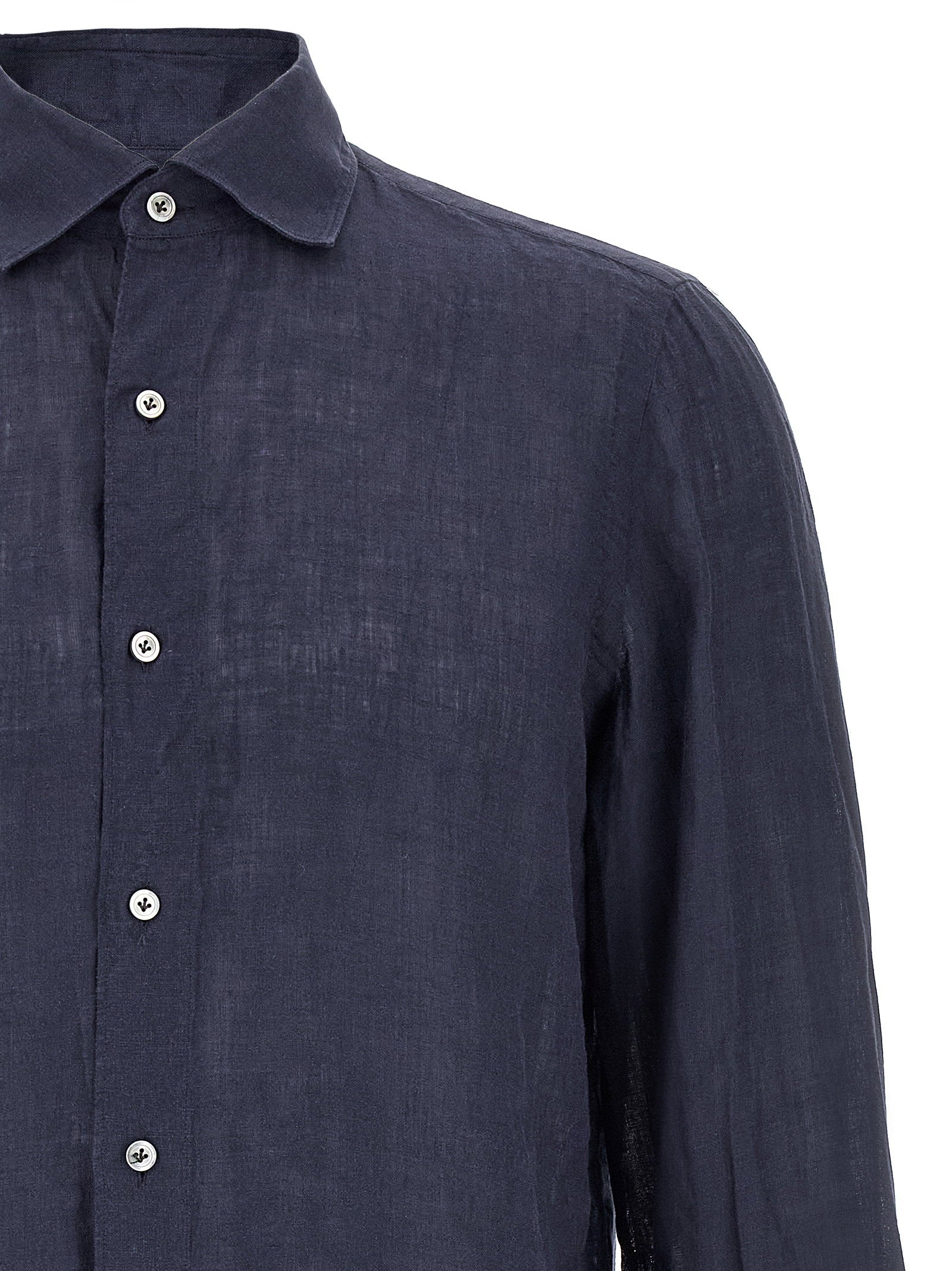 Finamore Shirt — Navy, view 3