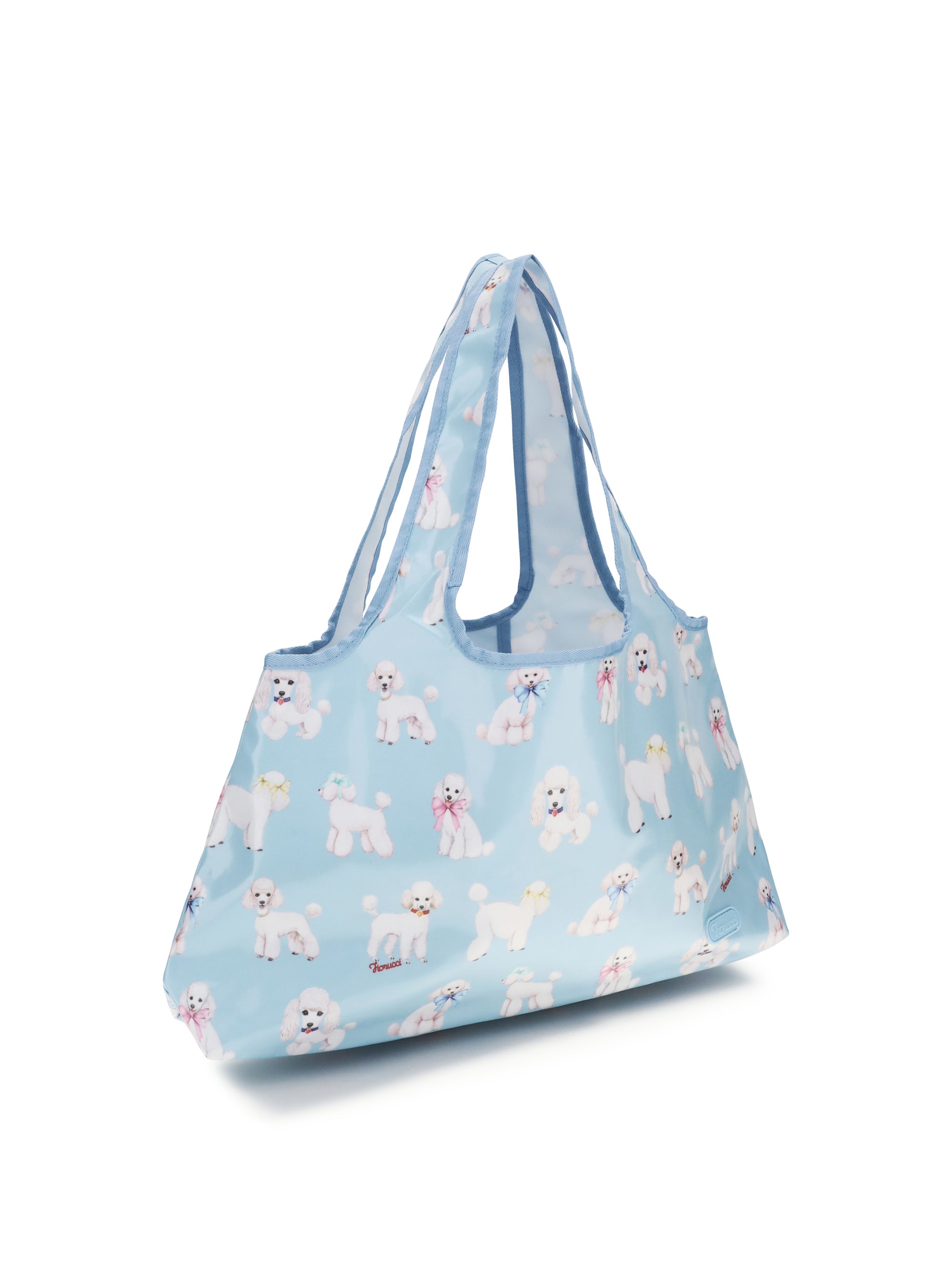 Fiorucci Poodle-Print PVC Hobo Bag — Blue, view 2