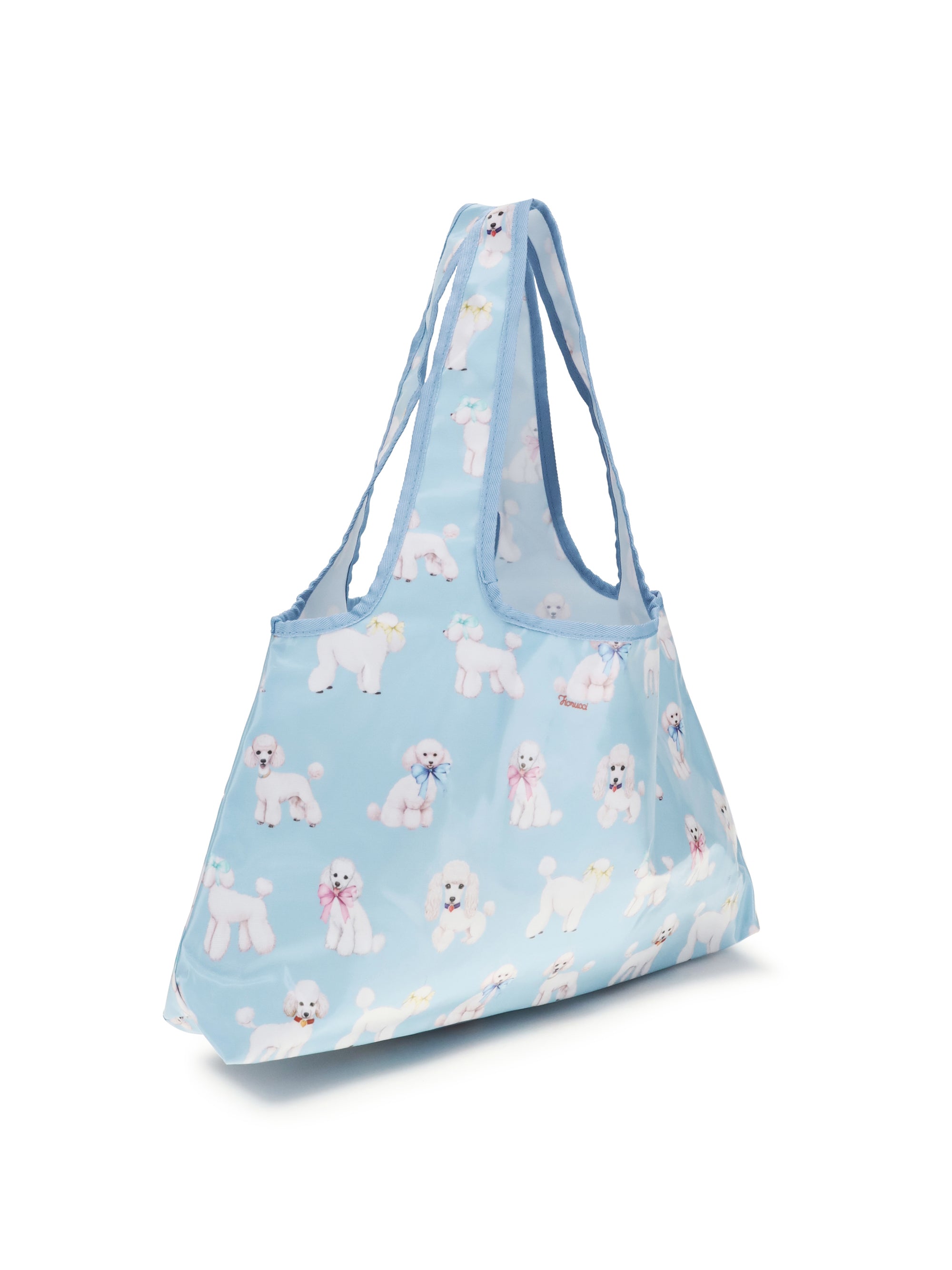 Fiorucci Poodle-Print PVC Hobo Bag — Blue, view 3
