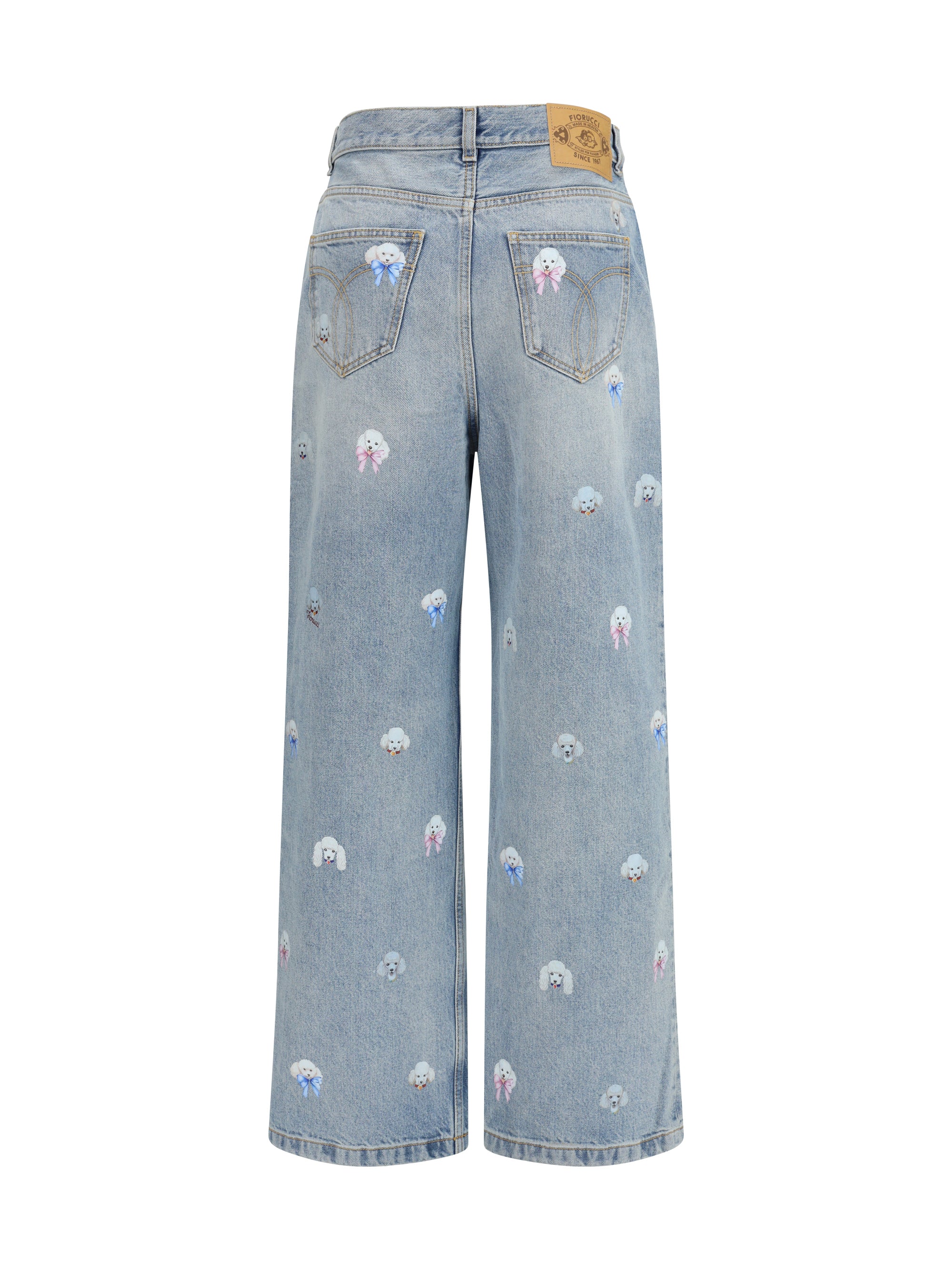 Fiorucci Poodle-Print Jeans — Blue, view 2