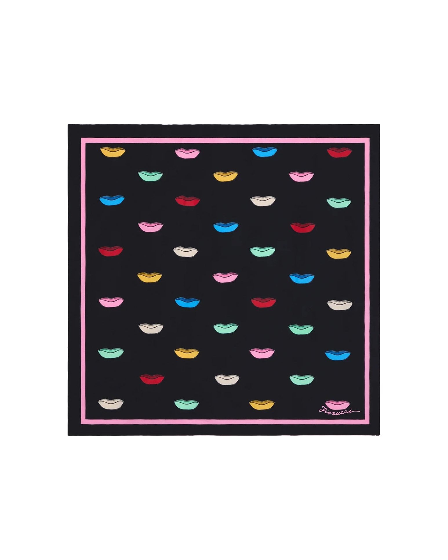 Fiorucci Multicolour Lips Print Viscose-Silk Scarf — Multicolor by Fiorucci