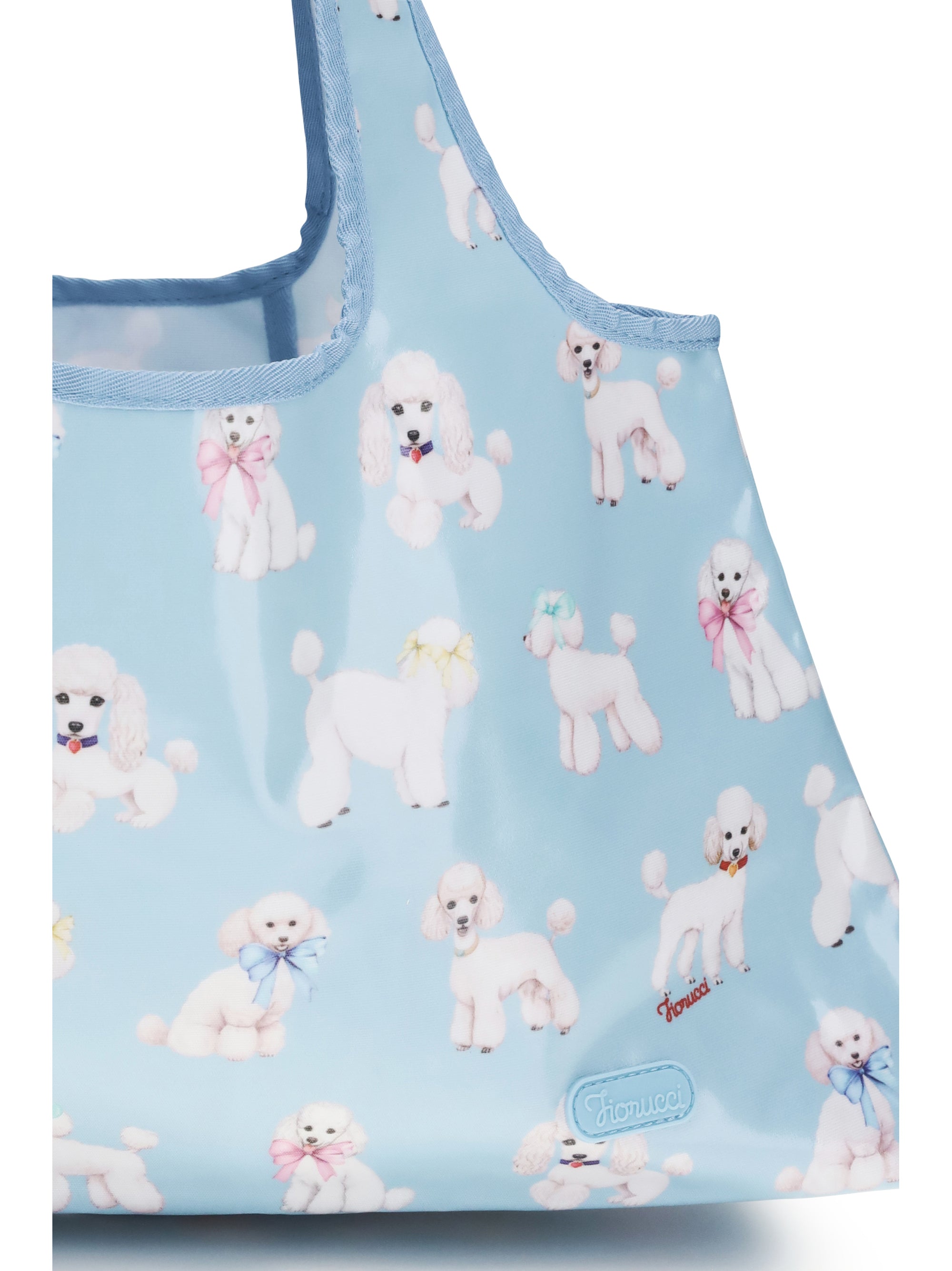 Fiorucci Poodle-Print PVC Shoulder Bag — Blue, view 3