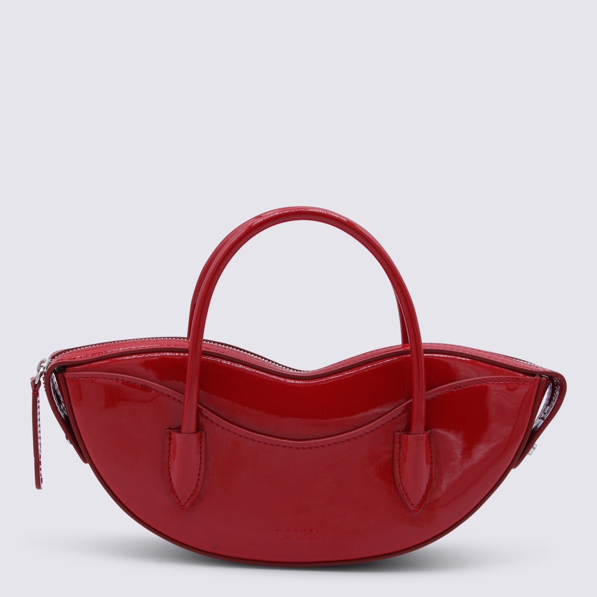 Fiorucci Sculptural Patent Leather Top Handle Bag — Red by Fiorucci