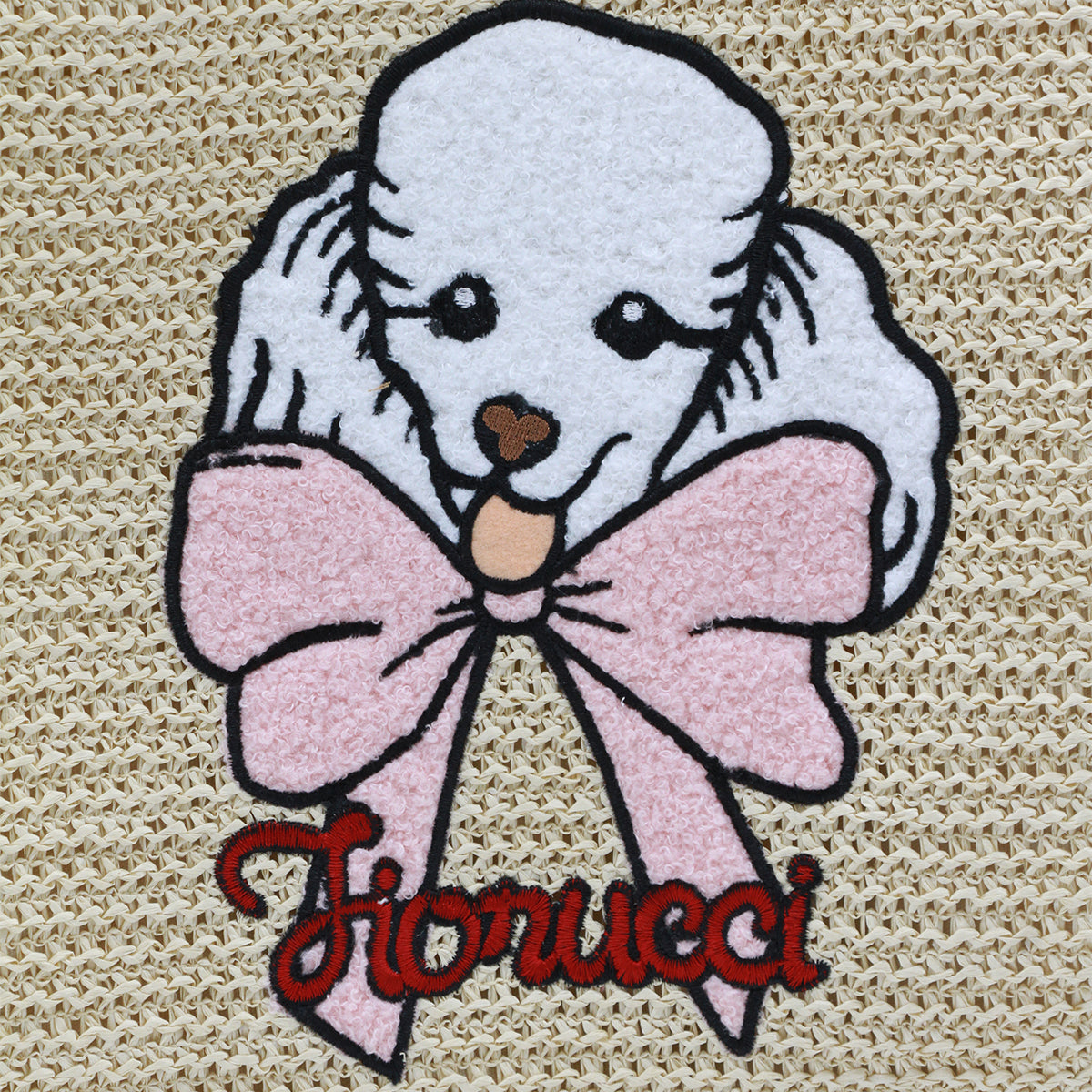 Fiorucci Poodle-Embroidered Tote Bag — Beige, view 4
