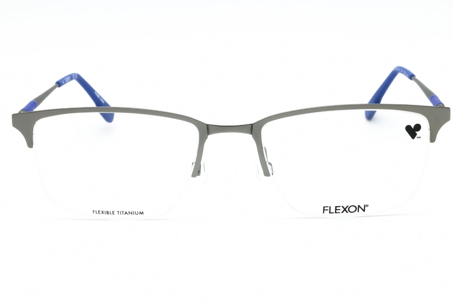 Flexon FLEXONE1130 Metal Rectangular Eyeglasses — Silver, view 2