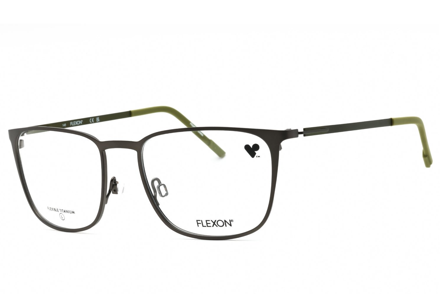 Flexon FLEXONE1143 Metal Rectangular Eyeglasses — Black by Flexon