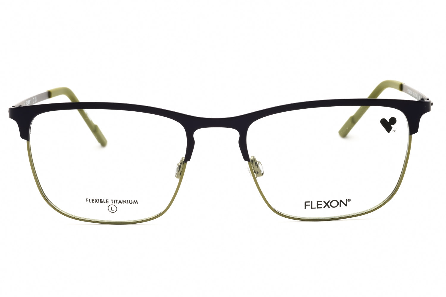Flexon FLEXONE1148 Rectangular Metal Eyeglasses — Navy, view 2