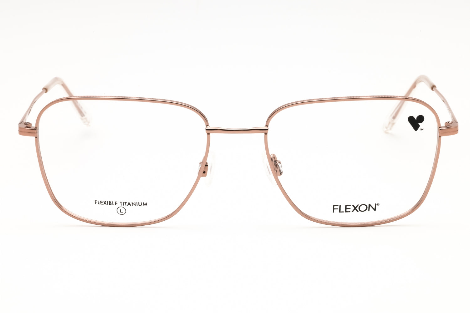 Flexon FLEXONH6075 Metal Rectangular Eyeglasses — Rose Gold, view 2