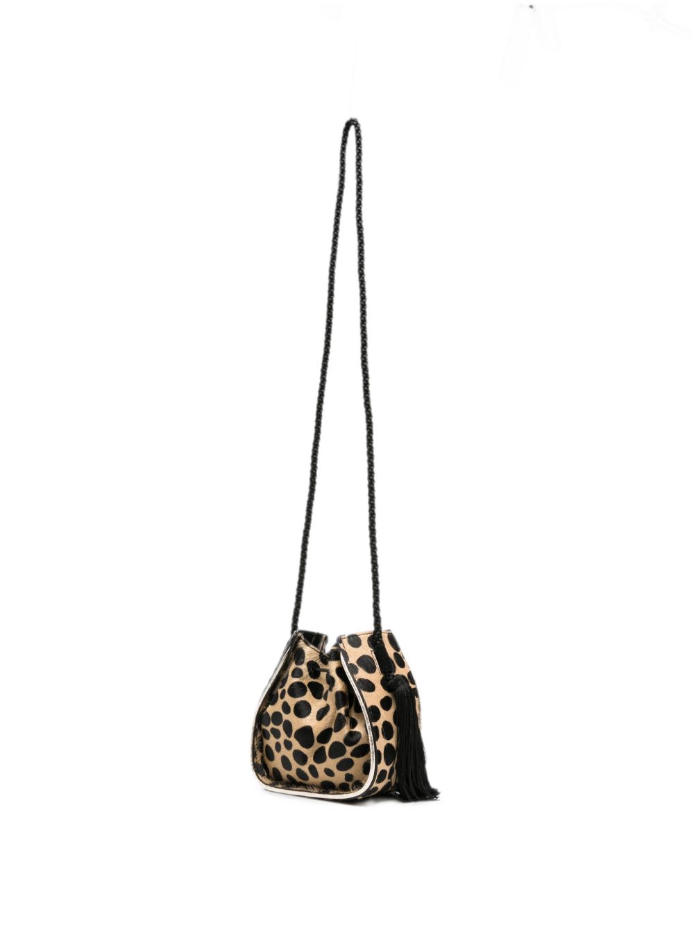 Forte Forte Leopard-Print Calf Hair Bucket Bag — Beige, view 3